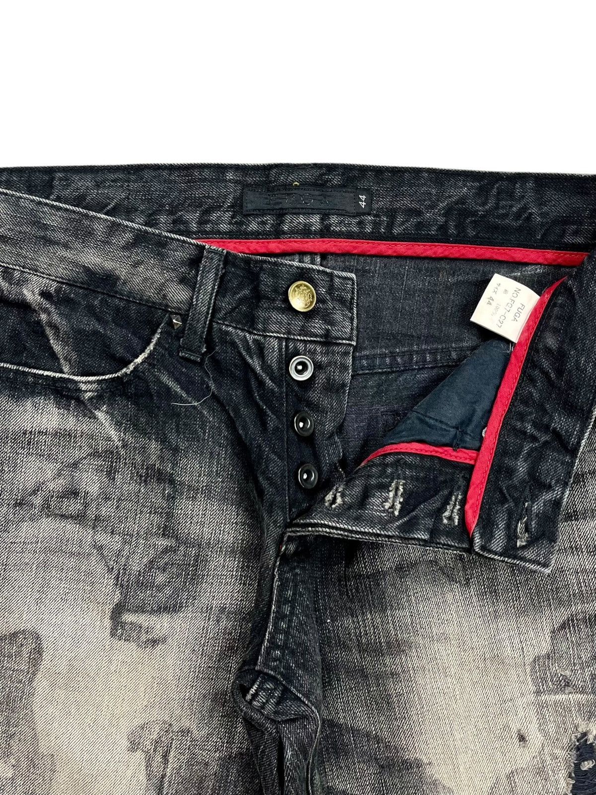 GOSTAR DE FUGA 2000s Fuga - Vkei Style Crashed Flared Denim Pants Size US 29 - 9 Thumbnail