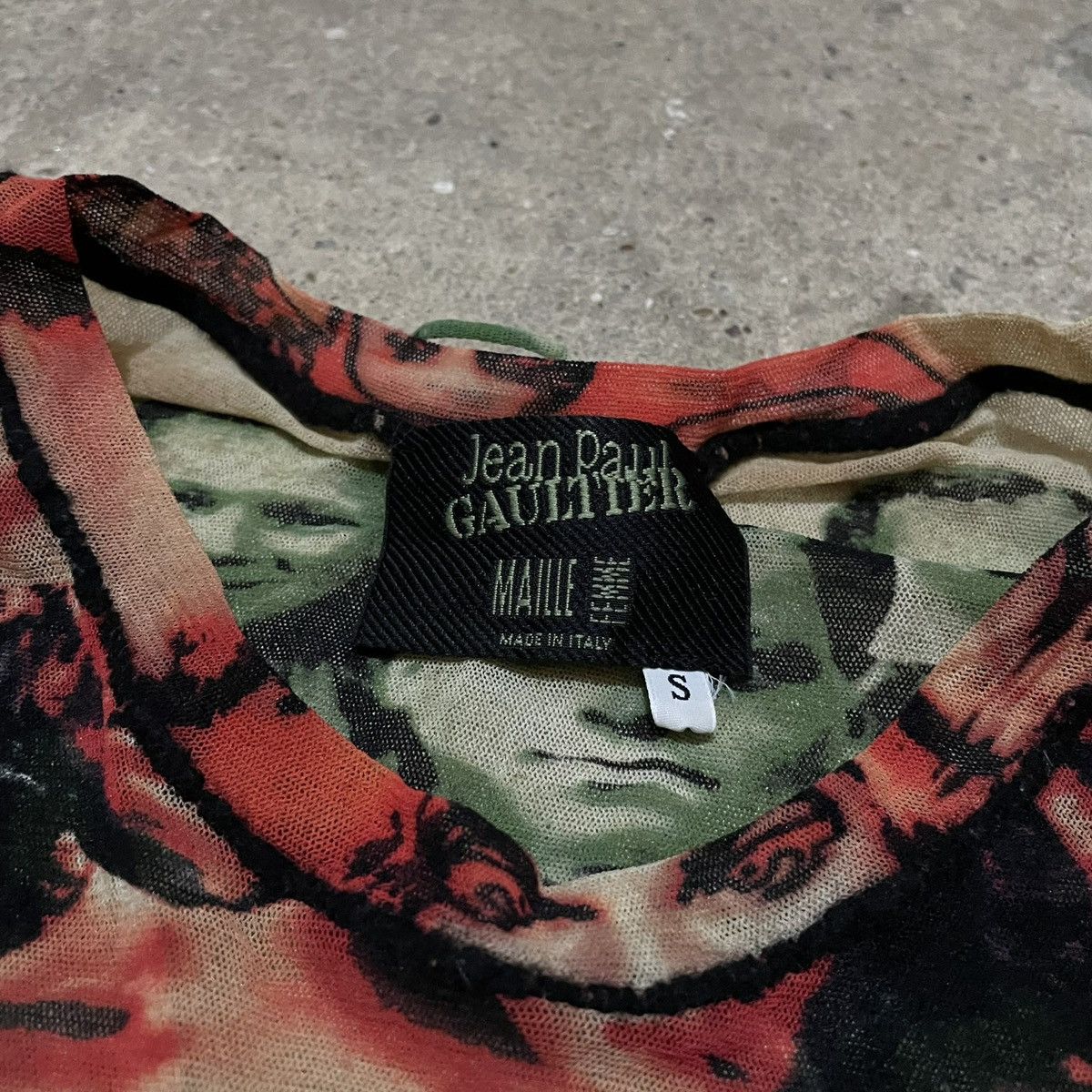 Jean Paul Gaultier × Vintage Vintage jean paul gaultier iconic sheer face print mesh top Size US S / EU 44-46 / 1 - 2 Thumbnail