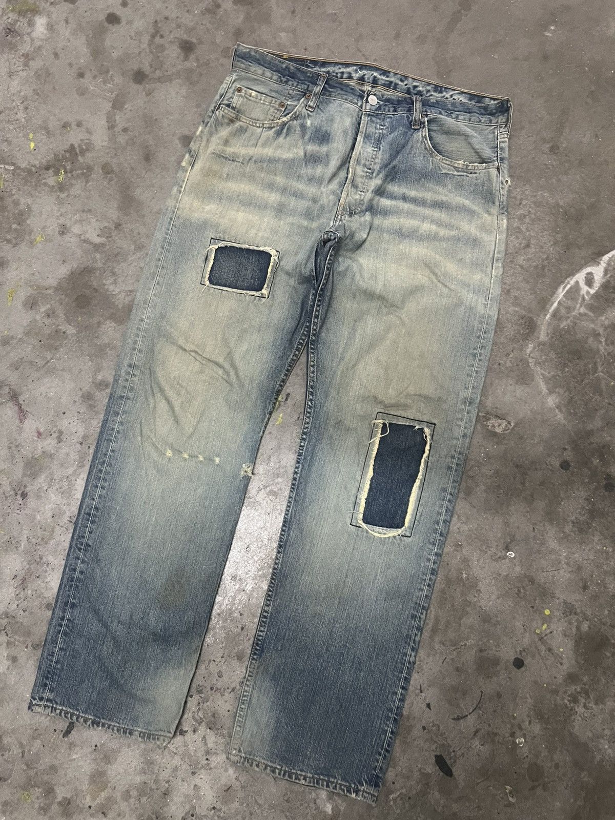 Designer × Levi's VINTAGE 90’s LEVIS 501 PATCHWORK DENIM Size US 34 / EU 50 - 5 Thumbnail