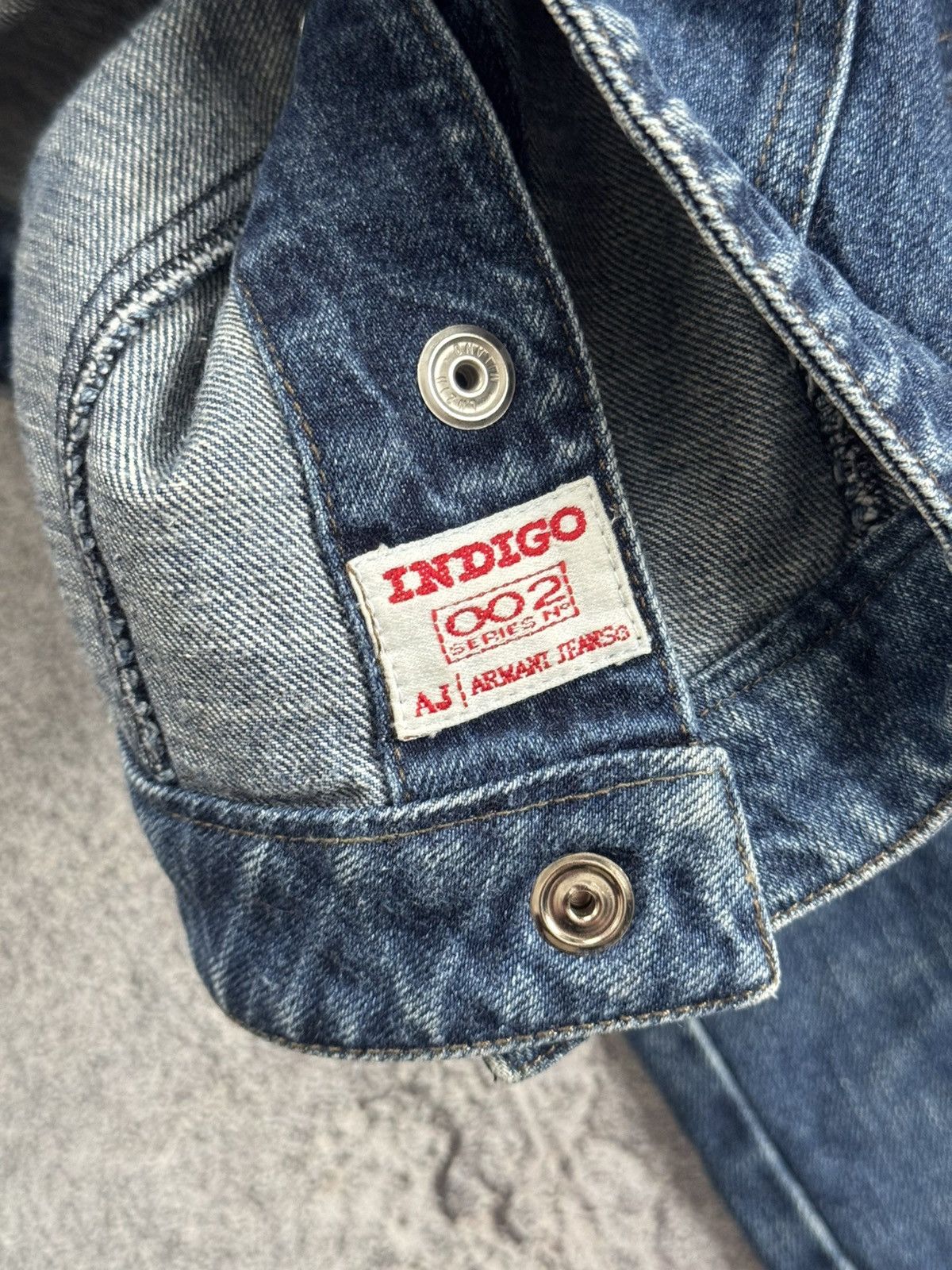 Armani Armani Jeans vintage retro denim indigo jacket track bomber Size S / US 4 / IT 40 - 8 Thumbnail