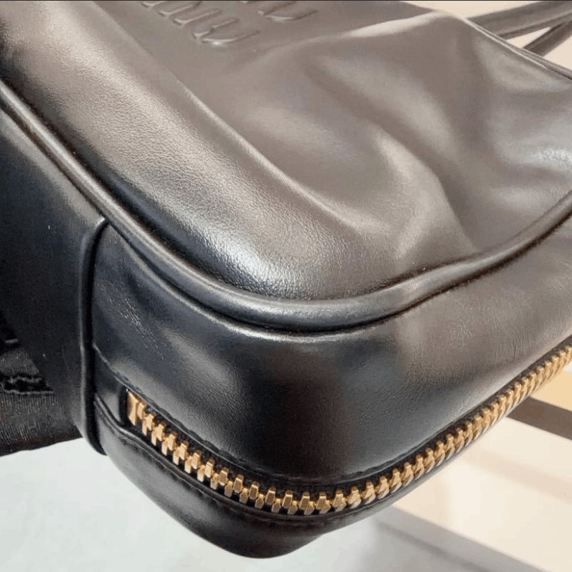 Miu Miu Miu Miu Miu Miu Beau Logo‑Zip Calfskin Top‑Handle Bag M Size ONE SIZE - 10 Thumbnail