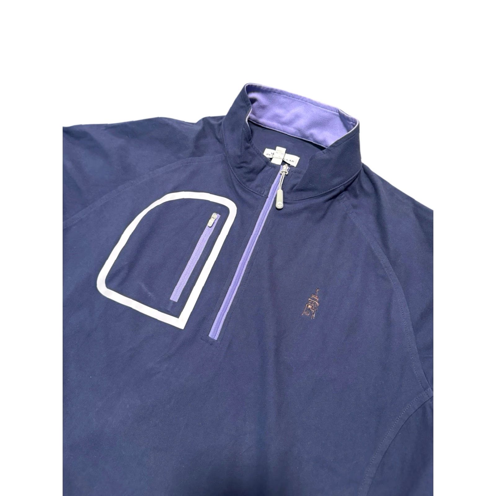 Peter Millar Peter Millar Crown Sport Forge Performance Quarter Zip Shirt Men L Blue/purple Logo Crest Golf Activewear Size US L / EU 52-54 / 3 - 6 Thumbnail