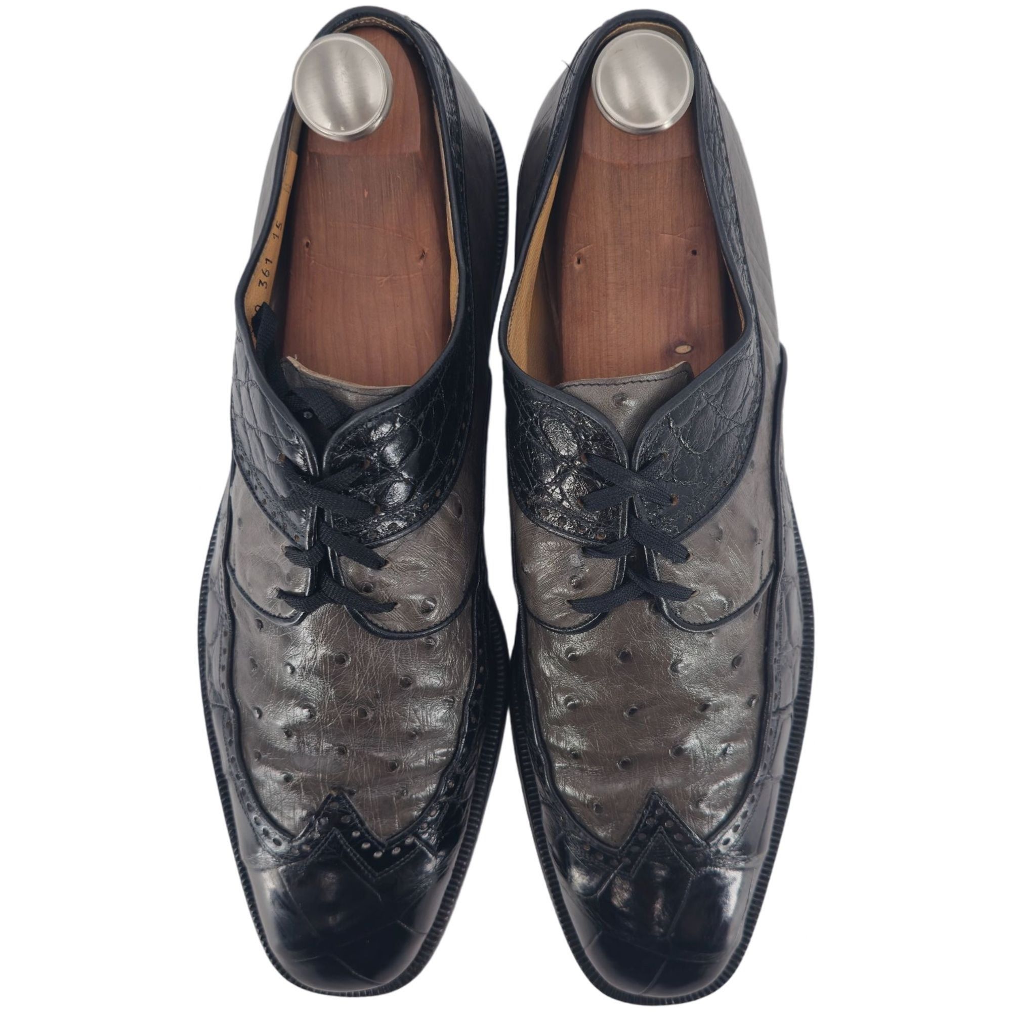Mauri Mauri Italy Men 15 Exotic Alligator Ostrich Dress Shoe Grey Size US 15 / EU 48 - 13 Thumbnail