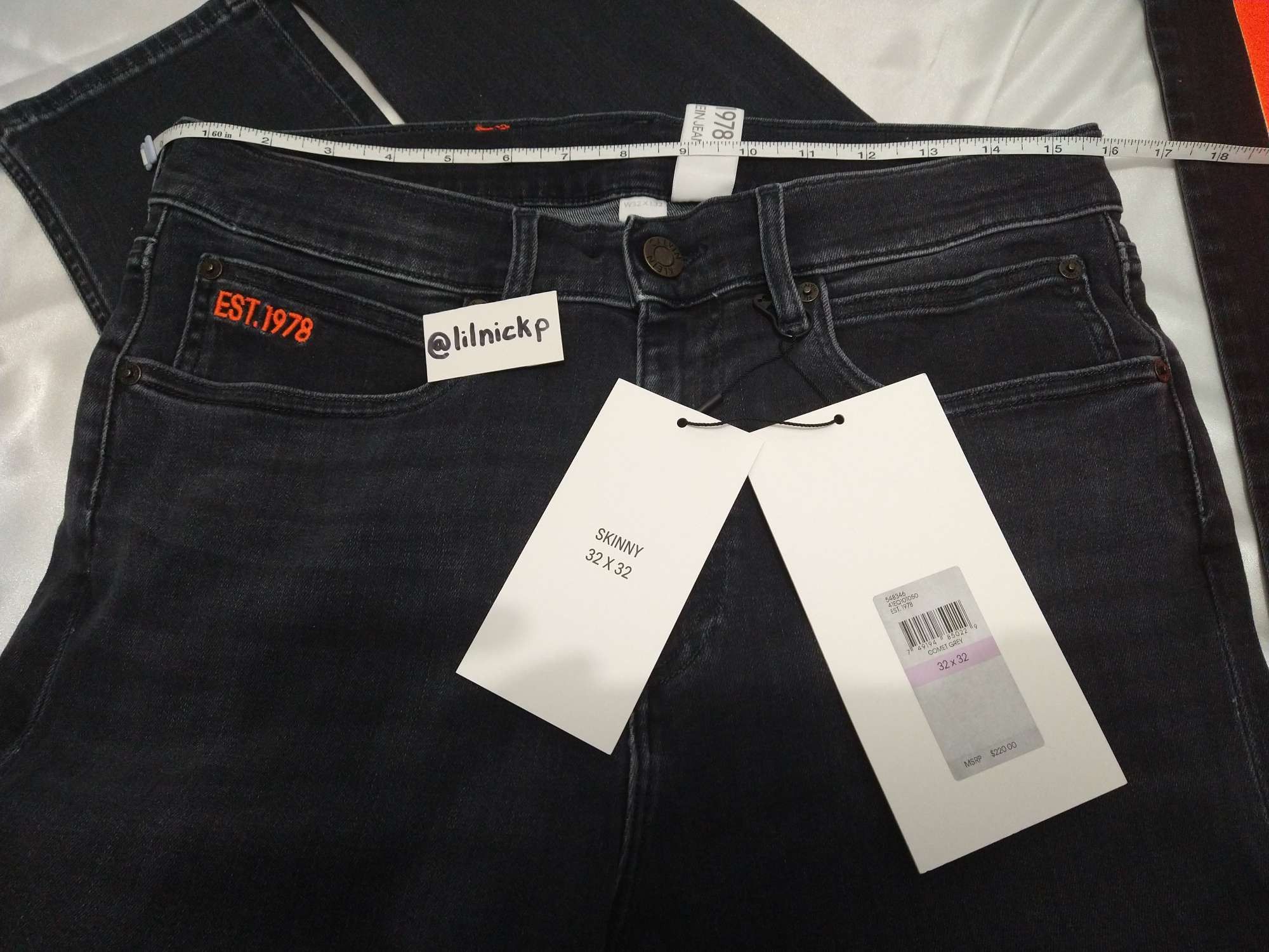 Calvin Klein 205W39NYC EST. 1978 Skinny Leg Comet Grey Jeans Size US 32 / EU 48 - 5 Thumbnail