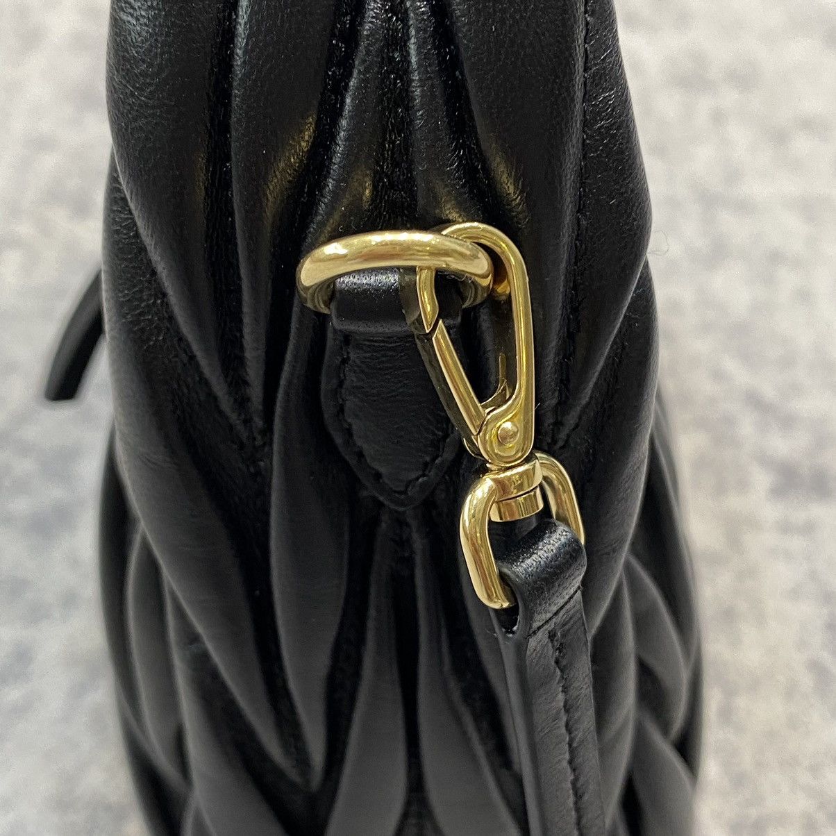 Miu Miu MIU MIU Wander Matelassé Nappa Leather Small Hobo Bag BLACK Size ONE SIZE - 17 Thumbnail