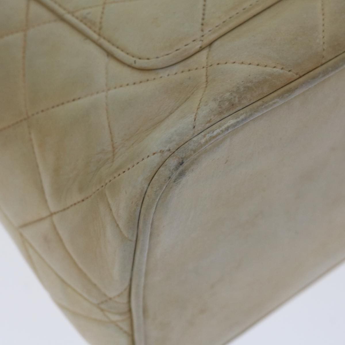 Chanel CHANEL Tote Bag Lamb Skin Beige CC Size ONE SIZE - 12 Thumbnail