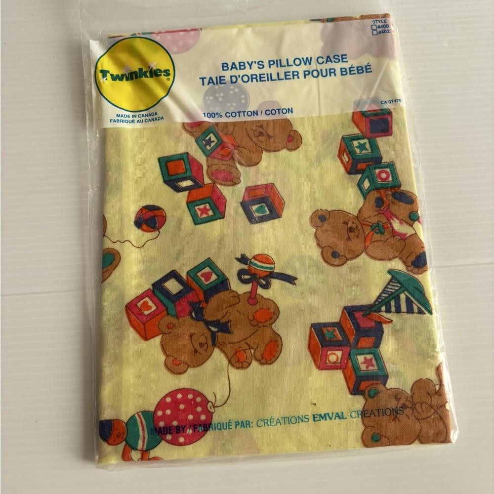 Designer Vintage 90s Baby’s yellow Pillowcase by Emval Creations Size ONE SIZE - 1 Thumbnail