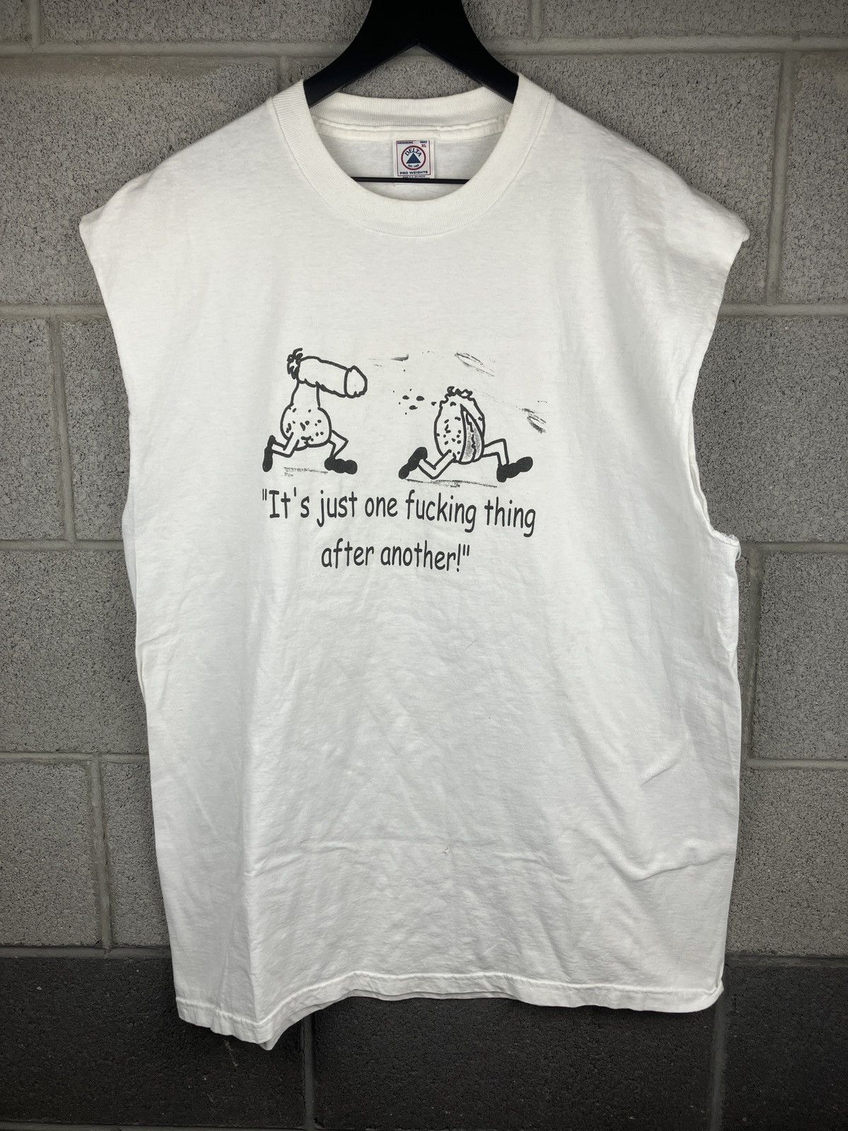 image of Vintage 90's One Fucking Thing After Another Sex Graphic Tee in White, Men's (Size XL)