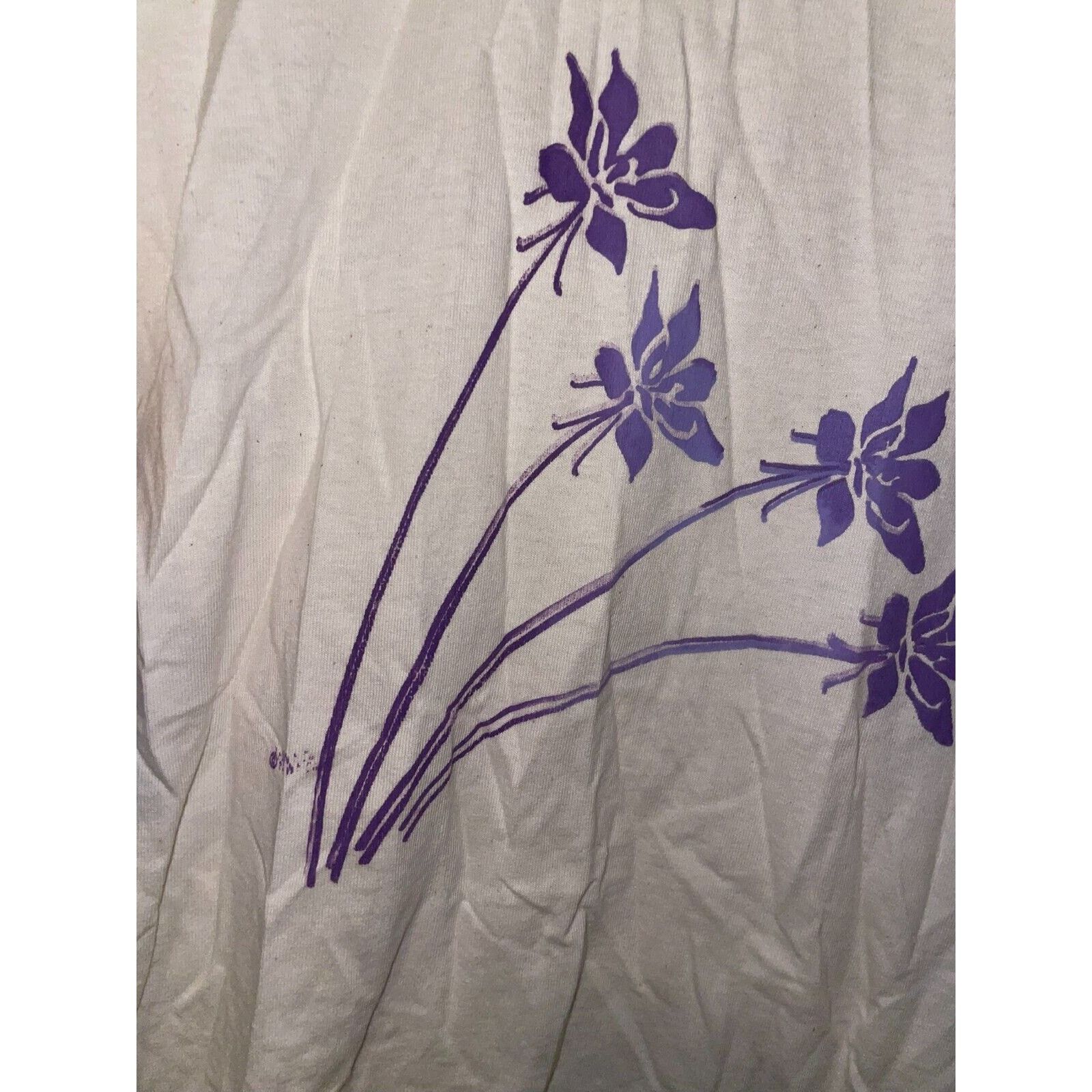 Jerzees Vintage Flower Shirt Floral Hummingbird Print Cream L Tee Size US L / EU 52-54 / 3 - 4 Thumbnail