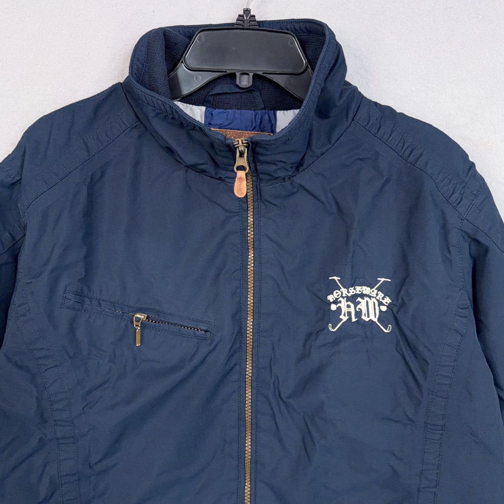 Vintage Horseware Ireland Jacket Womens Large Blue Windbreaker Equestrian Riding Casual Zip Pockets Size L / US 10 / IT 46 - 2 Thumbnail