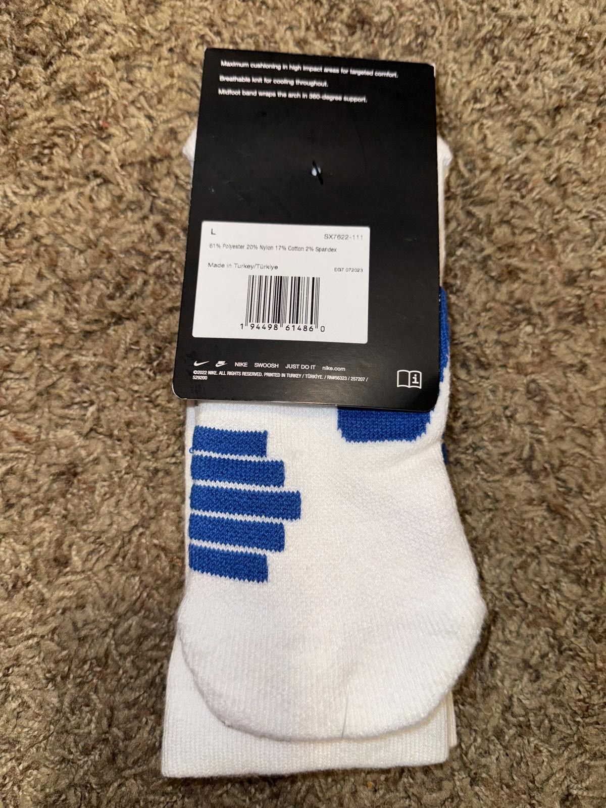 Nike Nike Elite Crew Basketball SX7622 Single Pair Sample [COPY] Size ONE SIZE - 6 Thumbnail