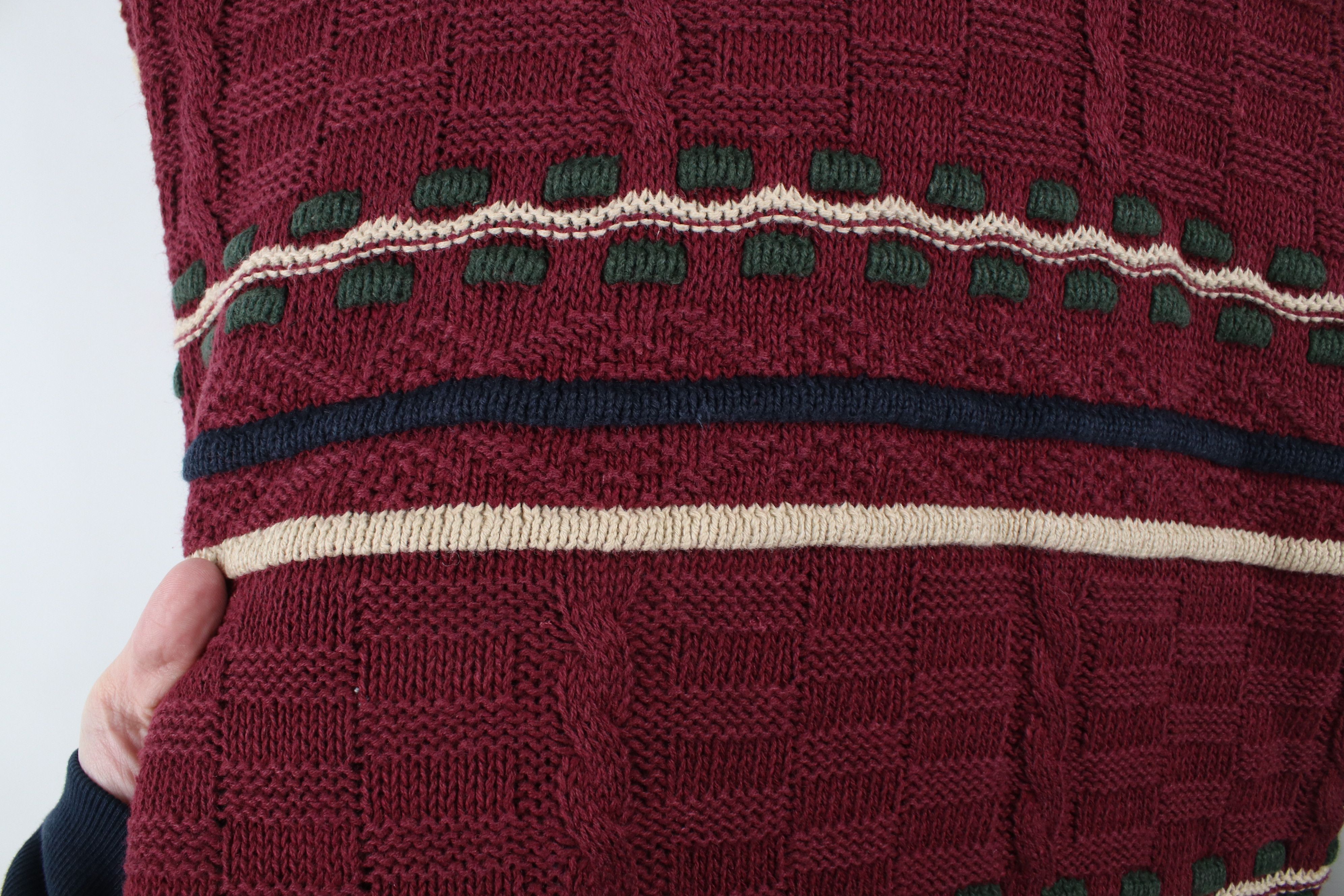 Vintage Vintage 90s Streetwear Textured Cable Knit Dad Sweater Size US L / EU 52-54 / 3 - 4 Thumbnail