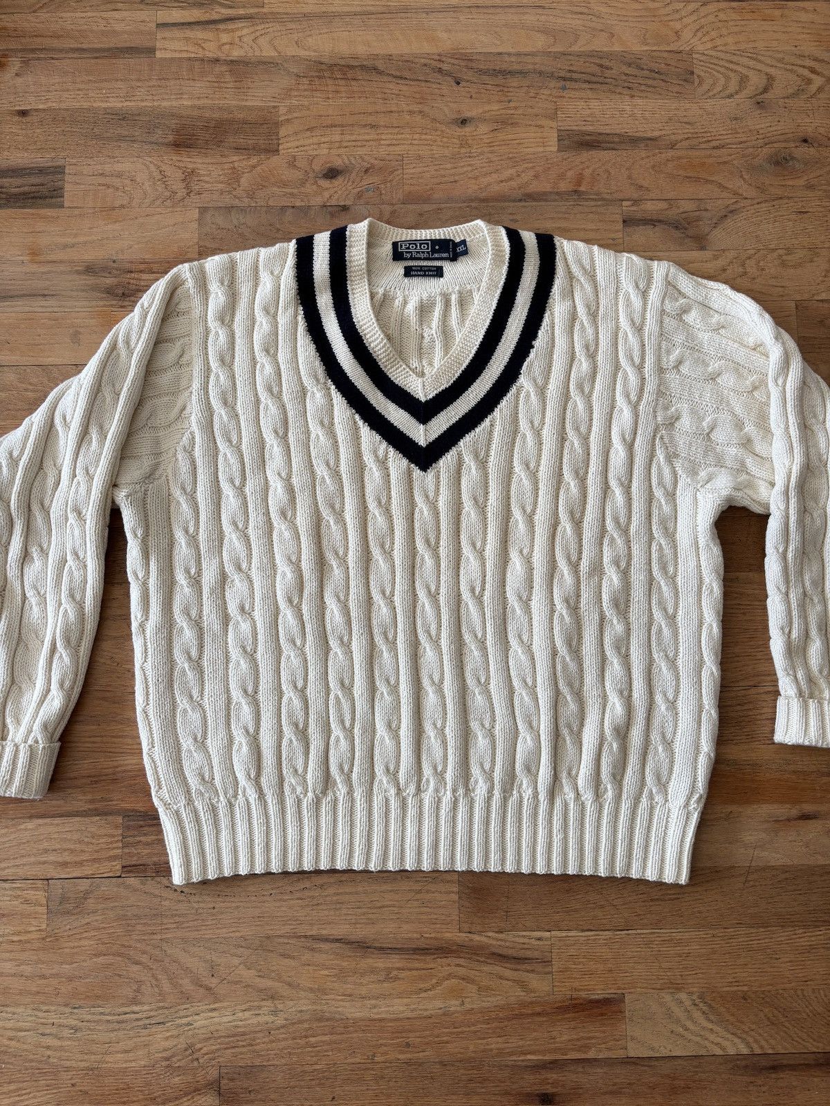 Ralph Lauren Vintage Ralph Lauren Tennis Chunky CableKnit Cricket Sweater Size US XXL / EU 58 / 5 - 1 Thumbnail