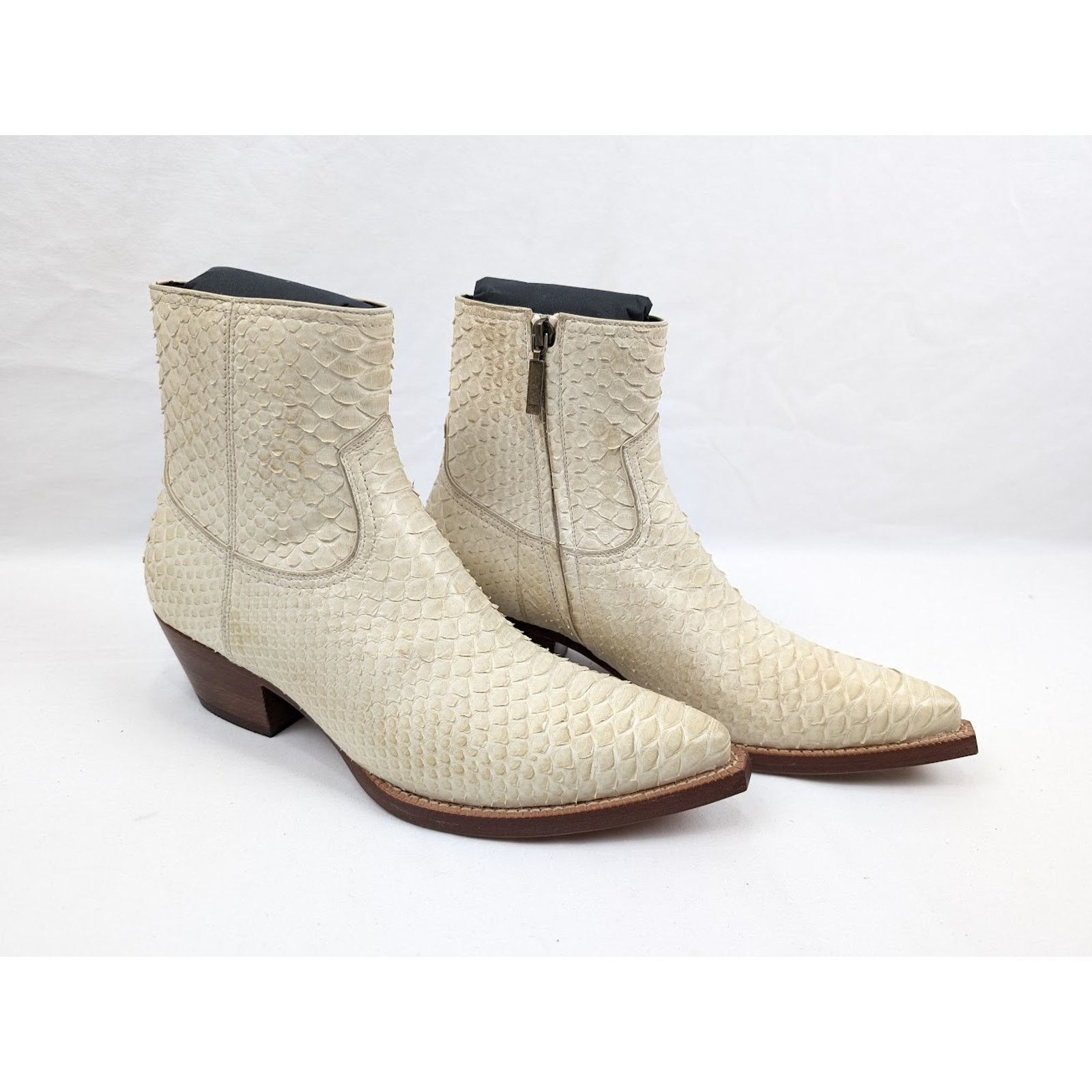 Saint Laurent Paris o1rshd1 Lukas 40 Zip Boots in Cream Size US 9.5 / EU 42-43 - 11 Thumbnail