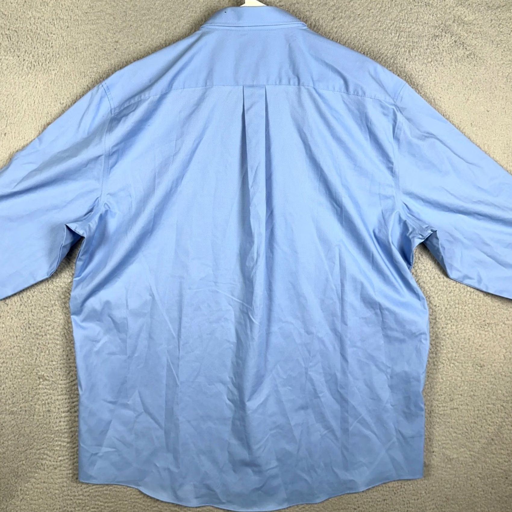 Stafford VINTAGE Stafford Shirt Mens 2XLT Tall Blue Dress Shirt Sleeve Long Sleeve Button-Front Stretch Moisture Wicking Pockets 18.5 Neck 18-18.5 36-37 2XLT Size 48R - 3 Thumbnail