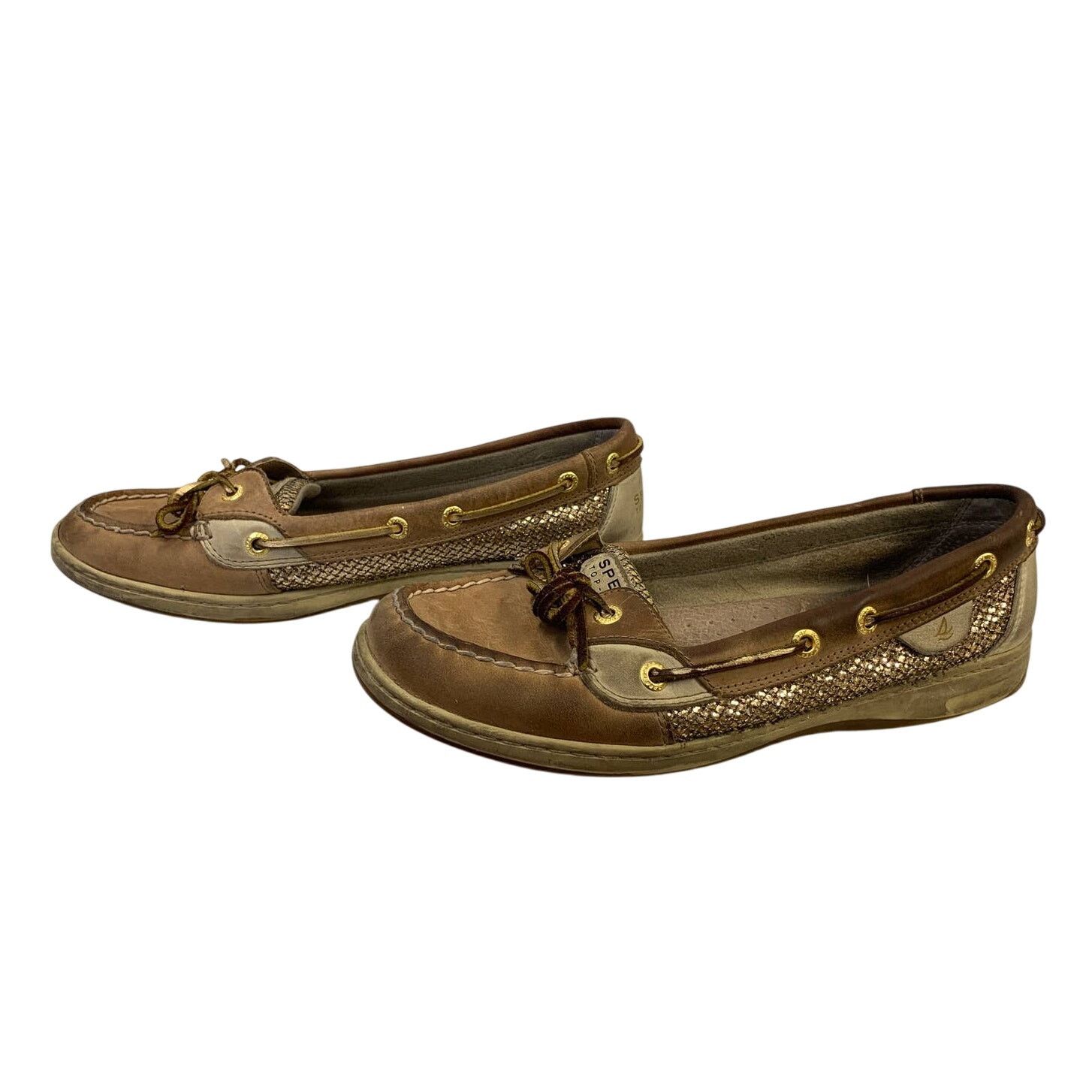 Sperry Sperry US 9.5 Sparkle Gold Leather Topsiders Boat Shoes Size US 9.5 / IT 39.5 - 2 Thumbnail