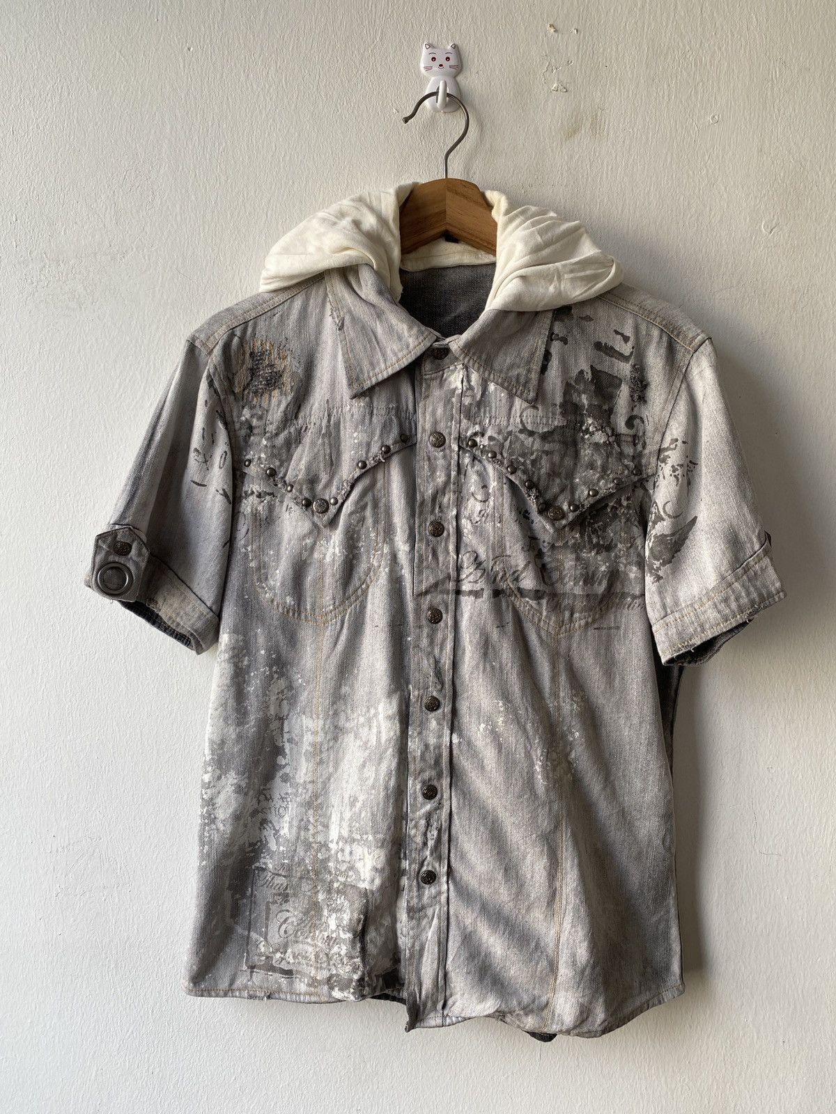 In The Attic × Japanese Brand In The Attic Removable Hoodie Design Distressed Shirt Size US M / EU 48-50 / 2 - 6 Thumbnail