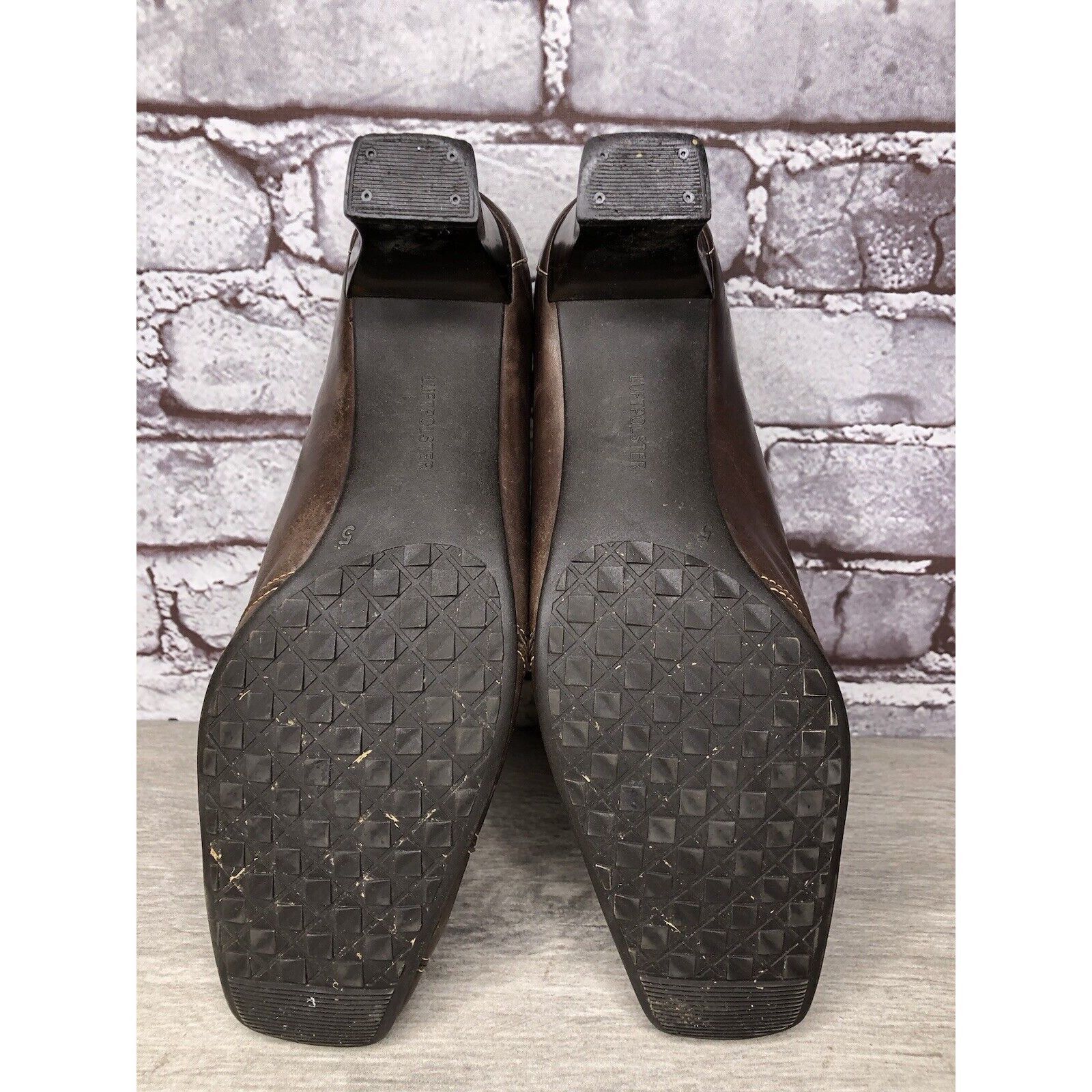 Other Rene By Ara Brown Leather Braided Square Toe Pump Heels Shoe Size US 7 / IT 37 - 9 Thumbnail