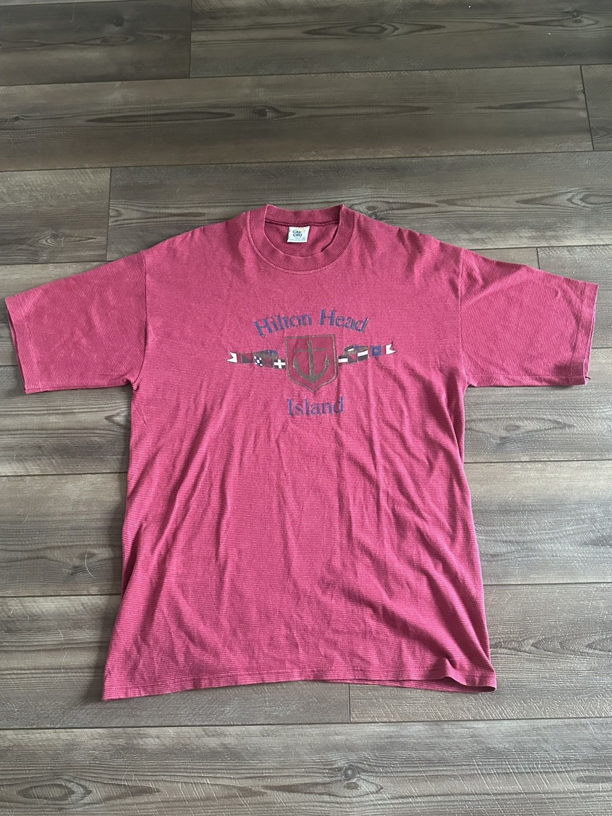 Vintage Vintage 90s Hilton Head Island Striped T-Shirt Single Stitch Size US L / EU 52-54 / 3 - 1 Thumbnail