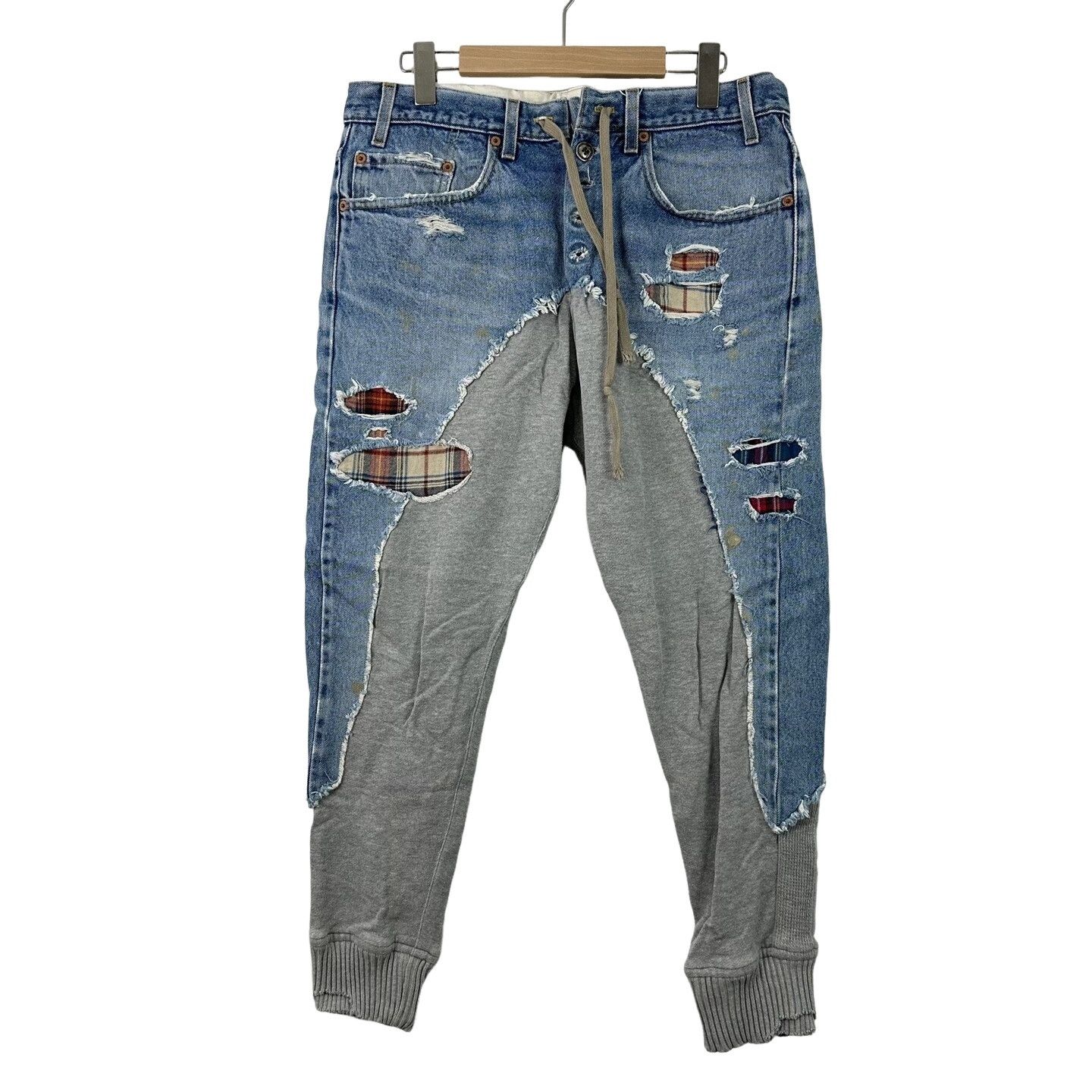 Greg Lauren Greg Lauren Patchwork Denim Hybrid Harem Pants 2 Size US 34 / EU 50 - 1 Thumbnail