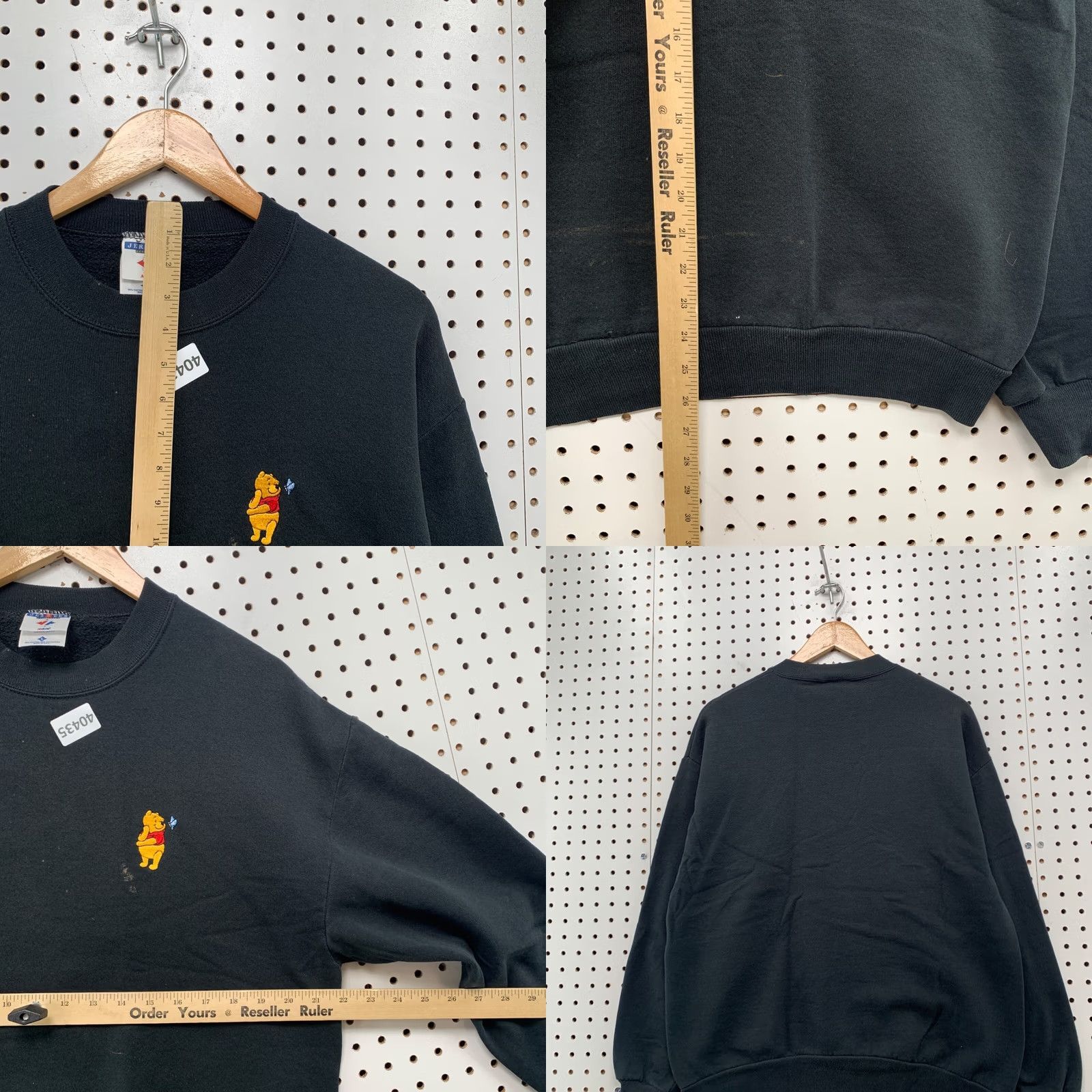 Jerzees VINTAGE Winnie The Pooh Crewneck Sweatshirt Mens Large Black Embroidered 90s Jerzees Sweatshirt Size US L / EU 52-54 / 3 - 9 Thumbnail