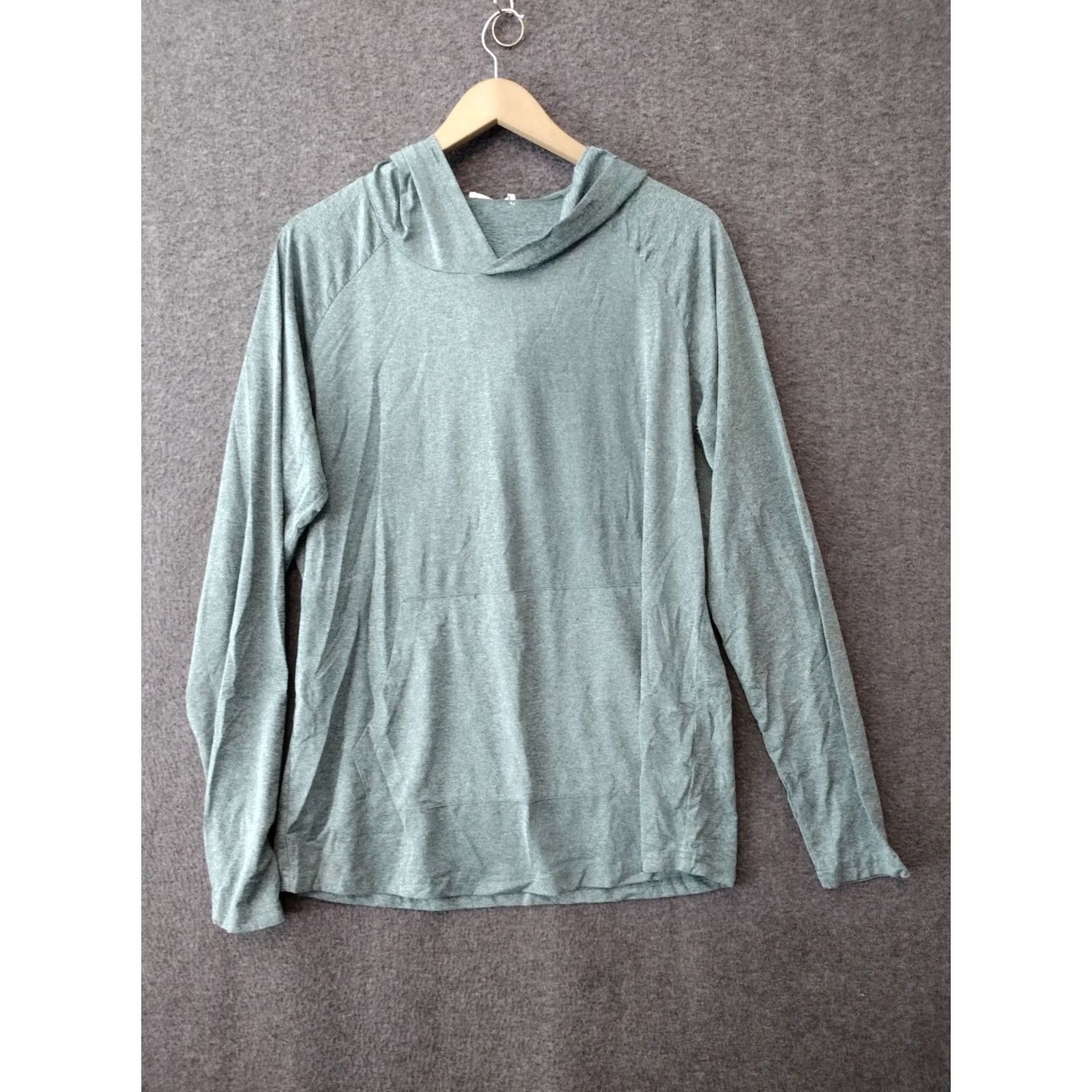 Vintage COOFANDY Men's M Workout Sweatshirts Long Sleeve Muscle Hoodie Green Pockets Sports Pullover Shirt Mens Size US M / EU 48-50 / 2 - 2 Thumbnail