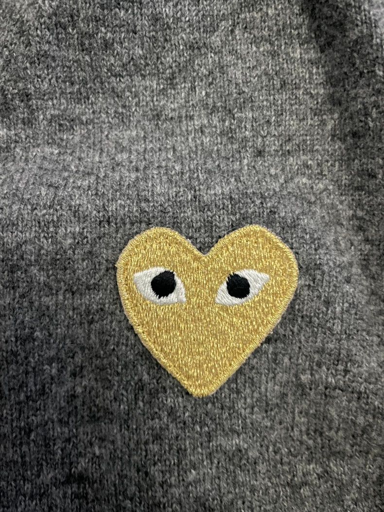 Comme Des Garcons Cardigan Gray Gold Heart