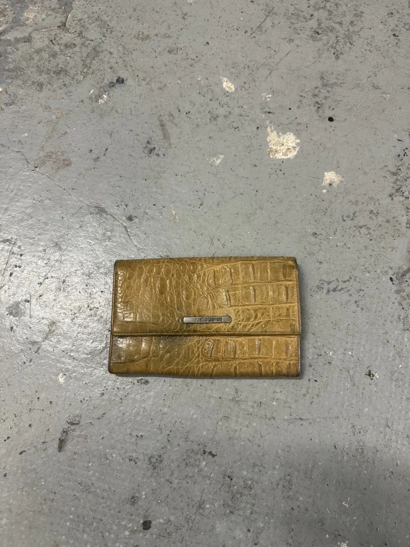 Roberto Cavalli × Vintage AW2000 Roberto Cavalli Embossed Crocodile Leather Effect Gold Wallet Size ONE SIZE - 5 Thumbnail