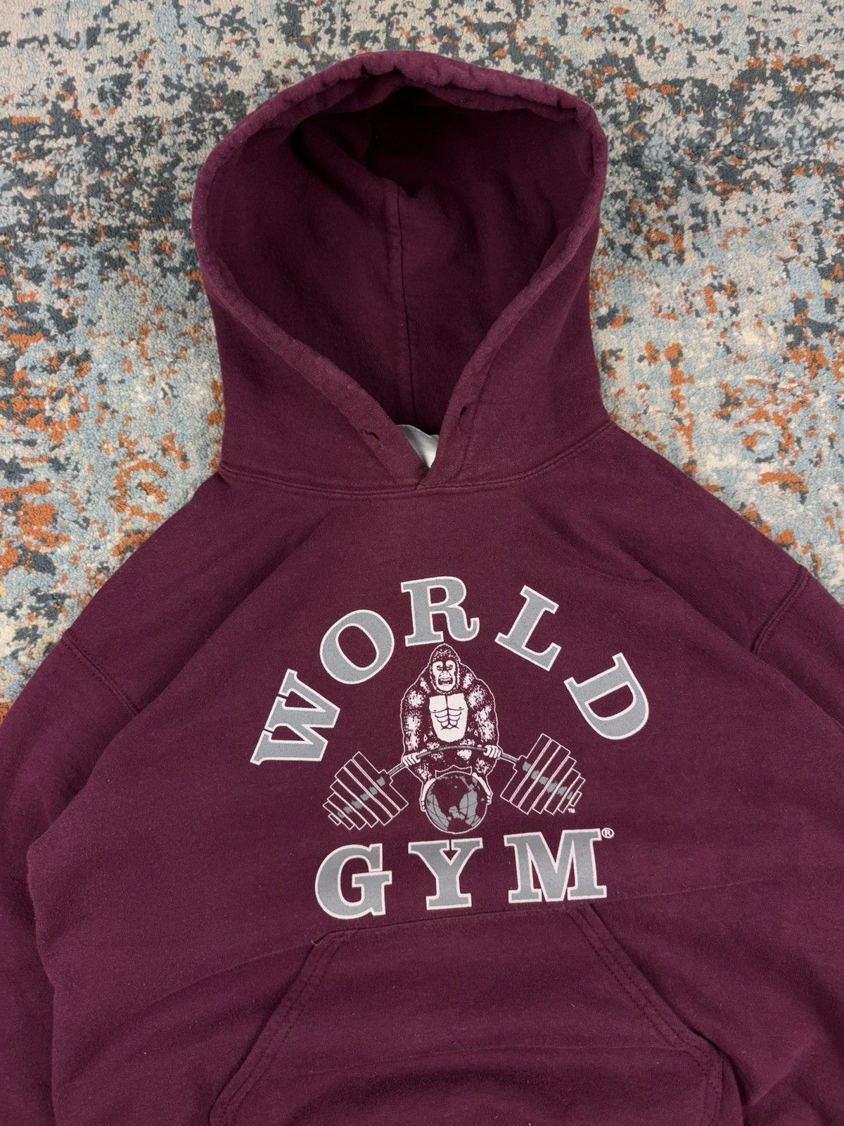 Other × Vintage Vintage 90s World Gym college style spellout arch hoodie Size US S / EU 44-46 / 1 - 4 Thumbnail