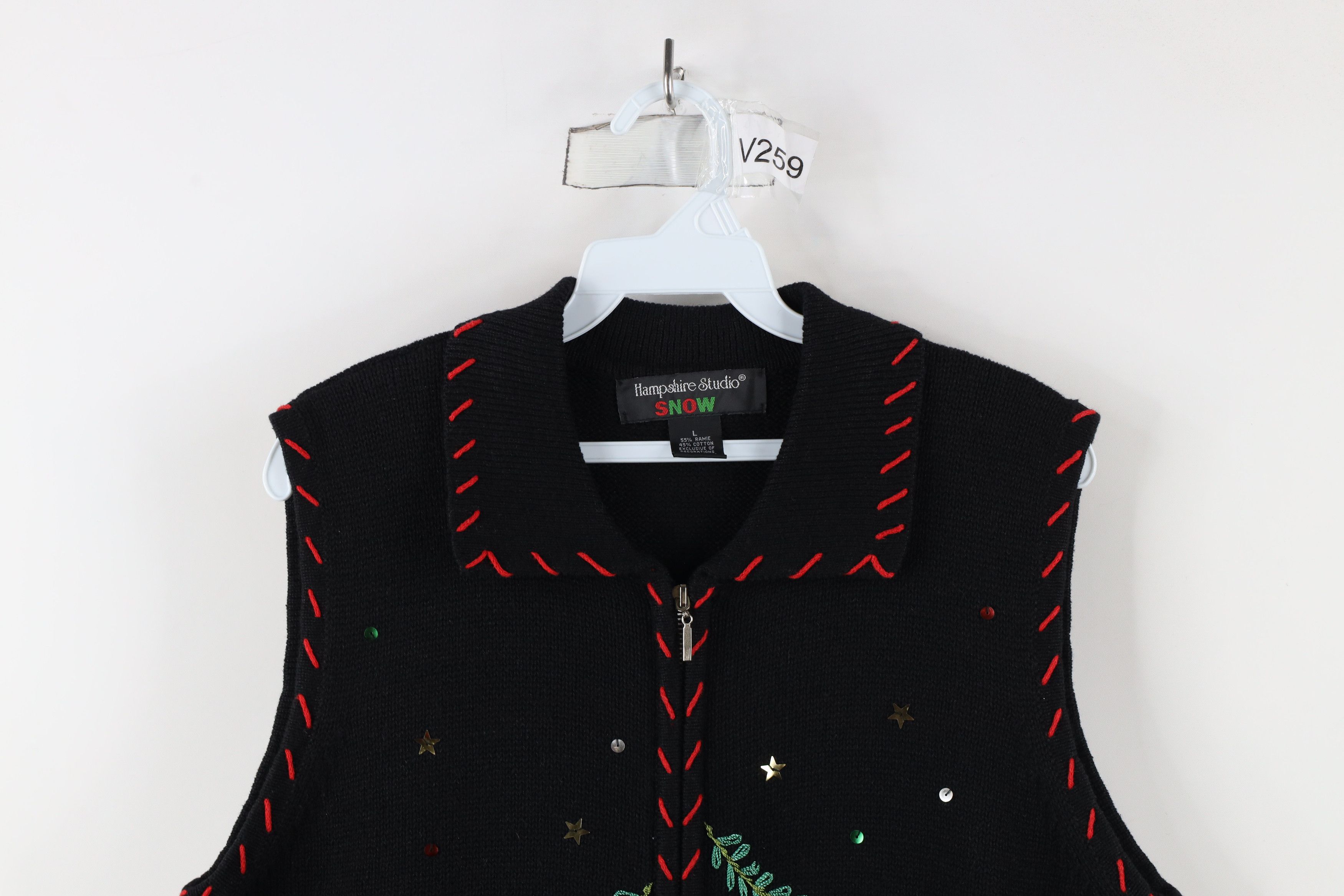 Vintage Vintage 90s Streetwear Christmas Knit Full Zip Sweater Vest Size L / US 10 / IT 46 - 2 Thumbnail