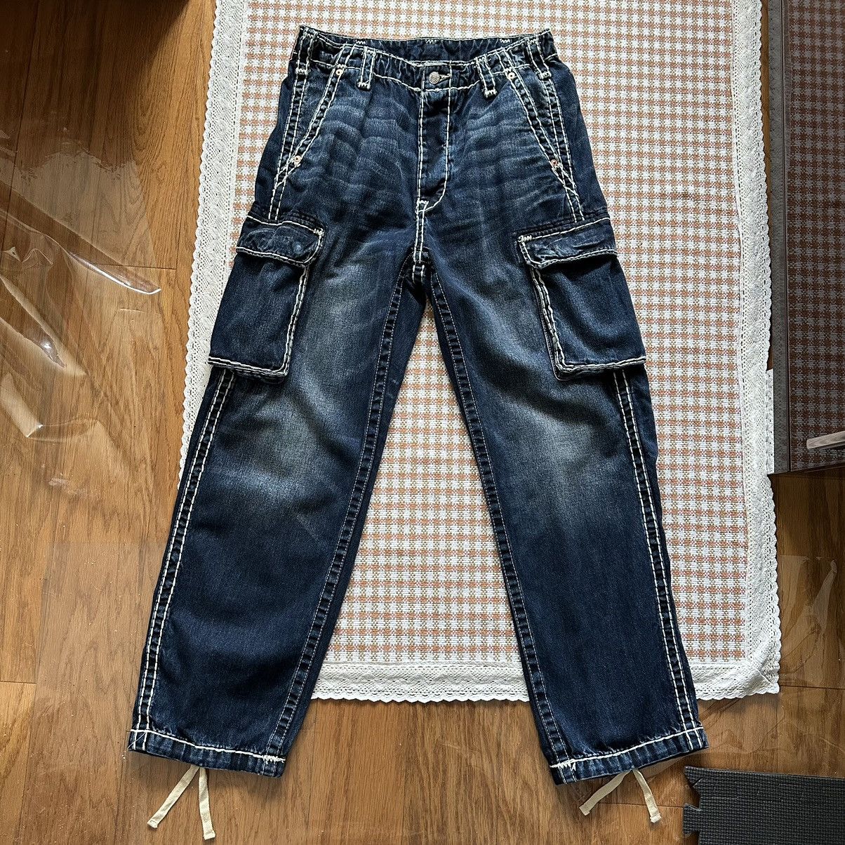 Supreme Supreme x True Religion Blue Denim Cargo Pants | Grailed