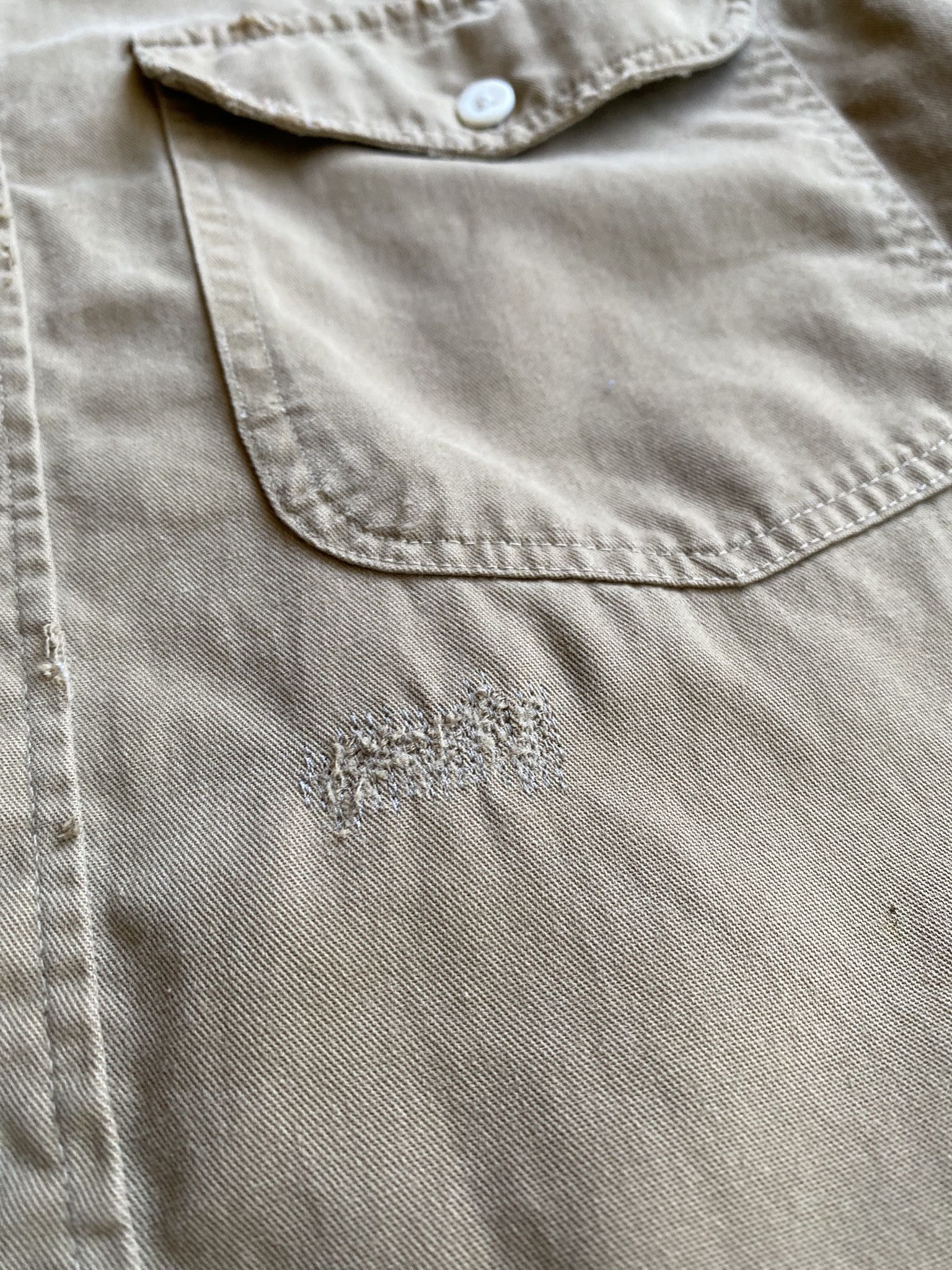 Kapital Repair Work Shirt - Khaki Twill Size US M / EU 48-50 / 2 - 9 Thumbnail
