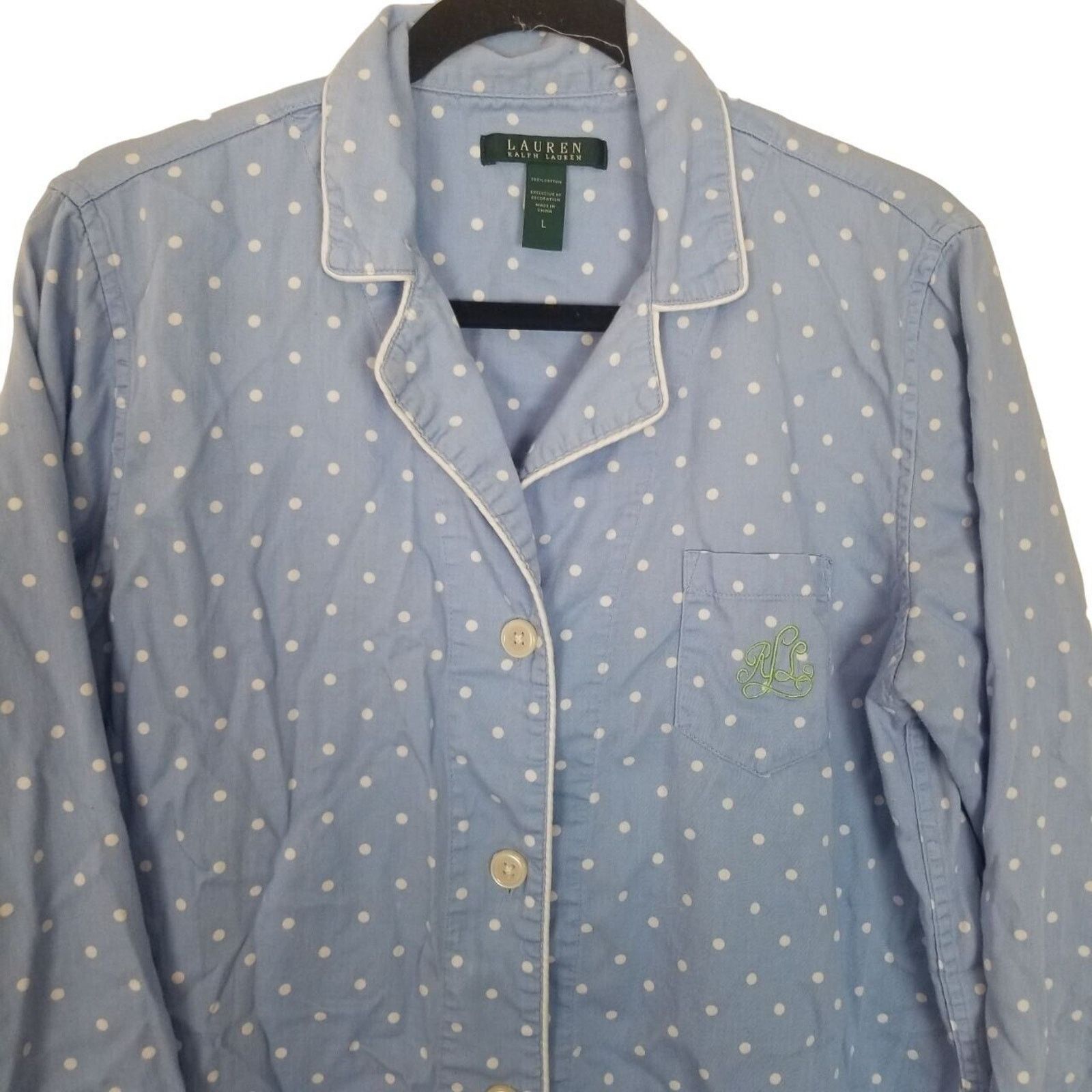 Lauren Ralph Lauren Lauren Ralph Lauren Womens Polka Dot Pajama Top Size M Sleep Size M / US 6-8 / IT 42-44 - 2 Thumbnail