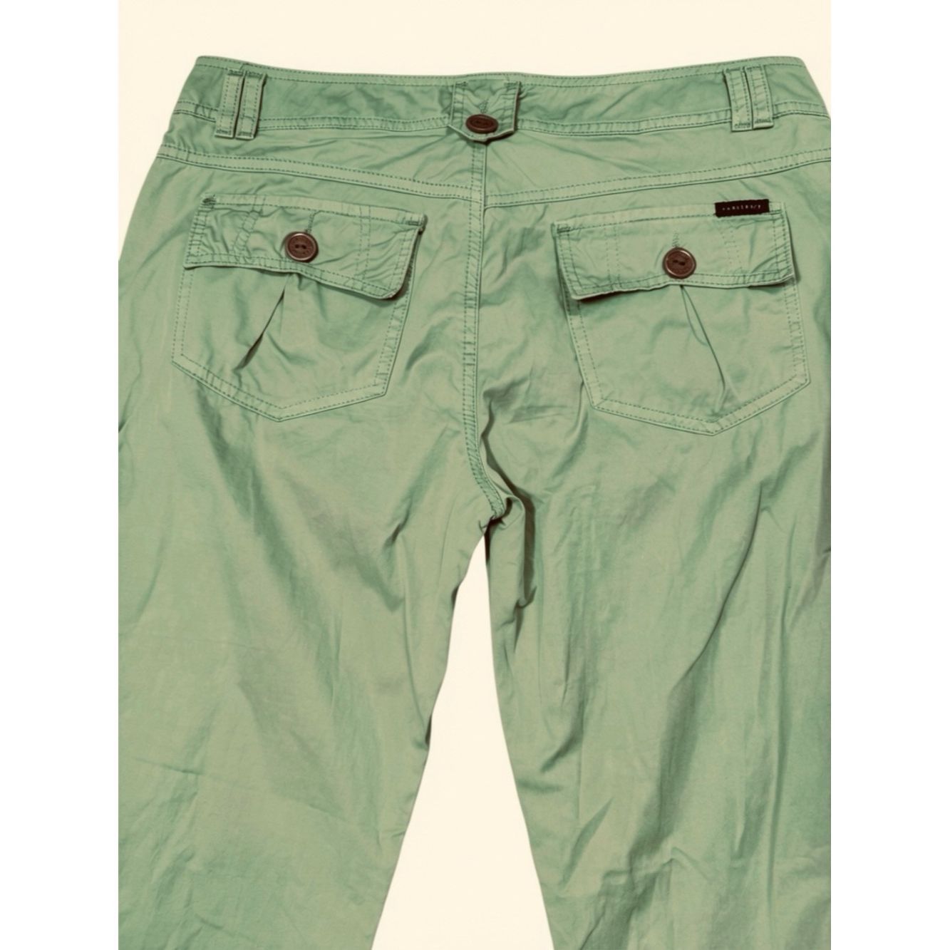 Sanctuary Sanctuary Olive Green Bootcut Lightweight Cotton Pants Size Size 32" / US 10 / IT 46 - 9 Thumbnail