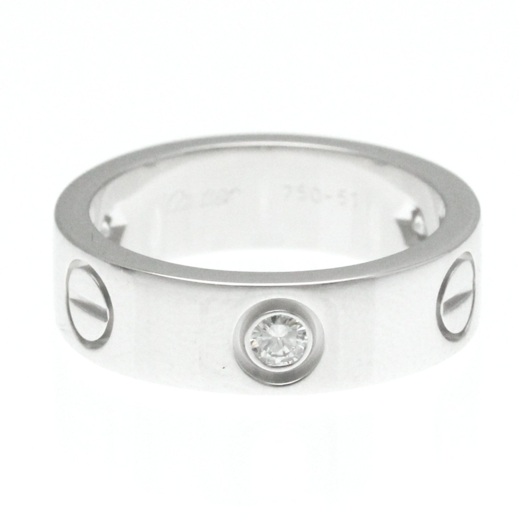 image of Cartier Love Love Ring White Gold (18K) Fashion Diamond Band Ring Silver, Women's