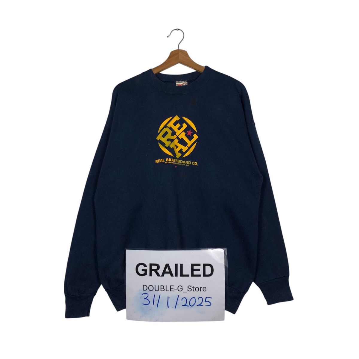 📌Vintage Sweatshirt Real Skateboard Co. Big Logo Design Usa
