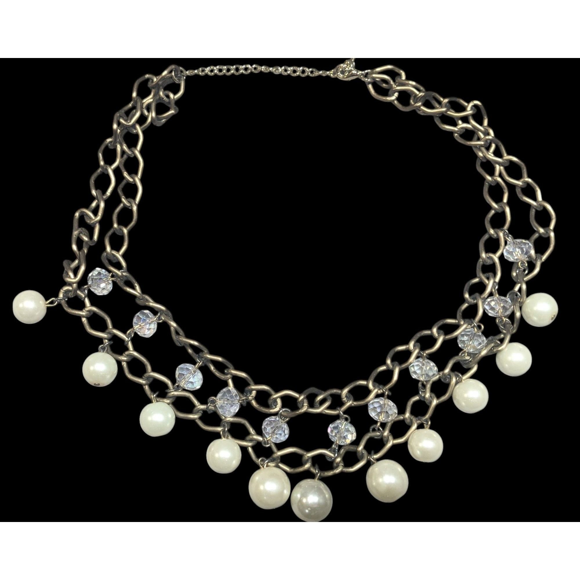 Other Vintage Glam Faux Pearl And Aurora Borealis Crystal Layered Size ONE SIZE - 1 Thumbnail