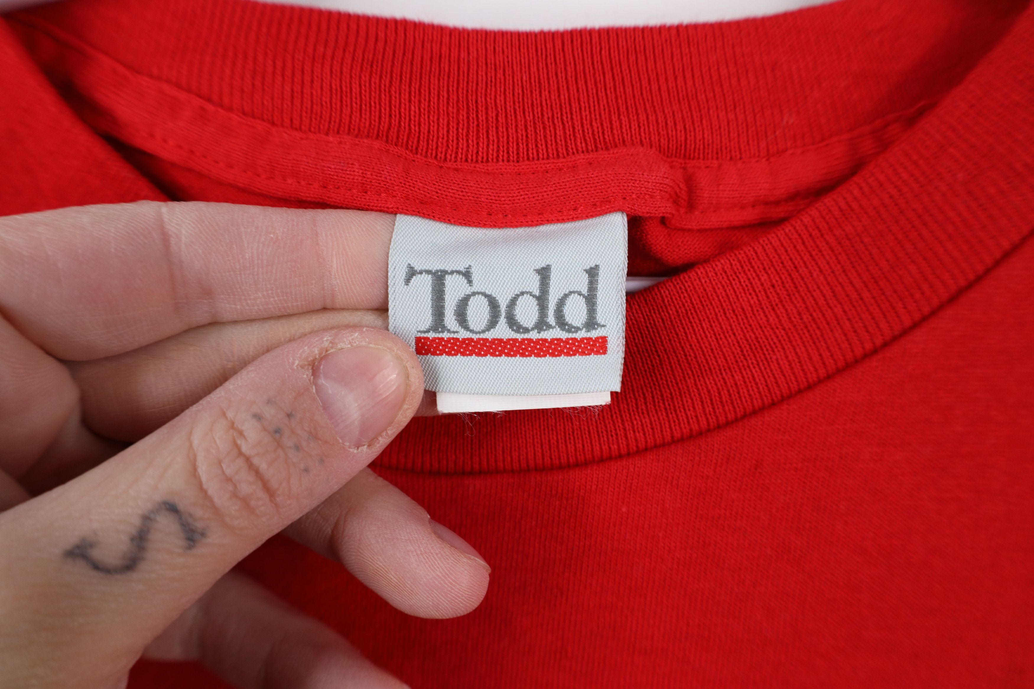 Vintage Vintage 90s Streetwear Heavyweight Cotton T-Shirt Red USA Size US L / EU 52-54 / 3 - 7 Thumbnail