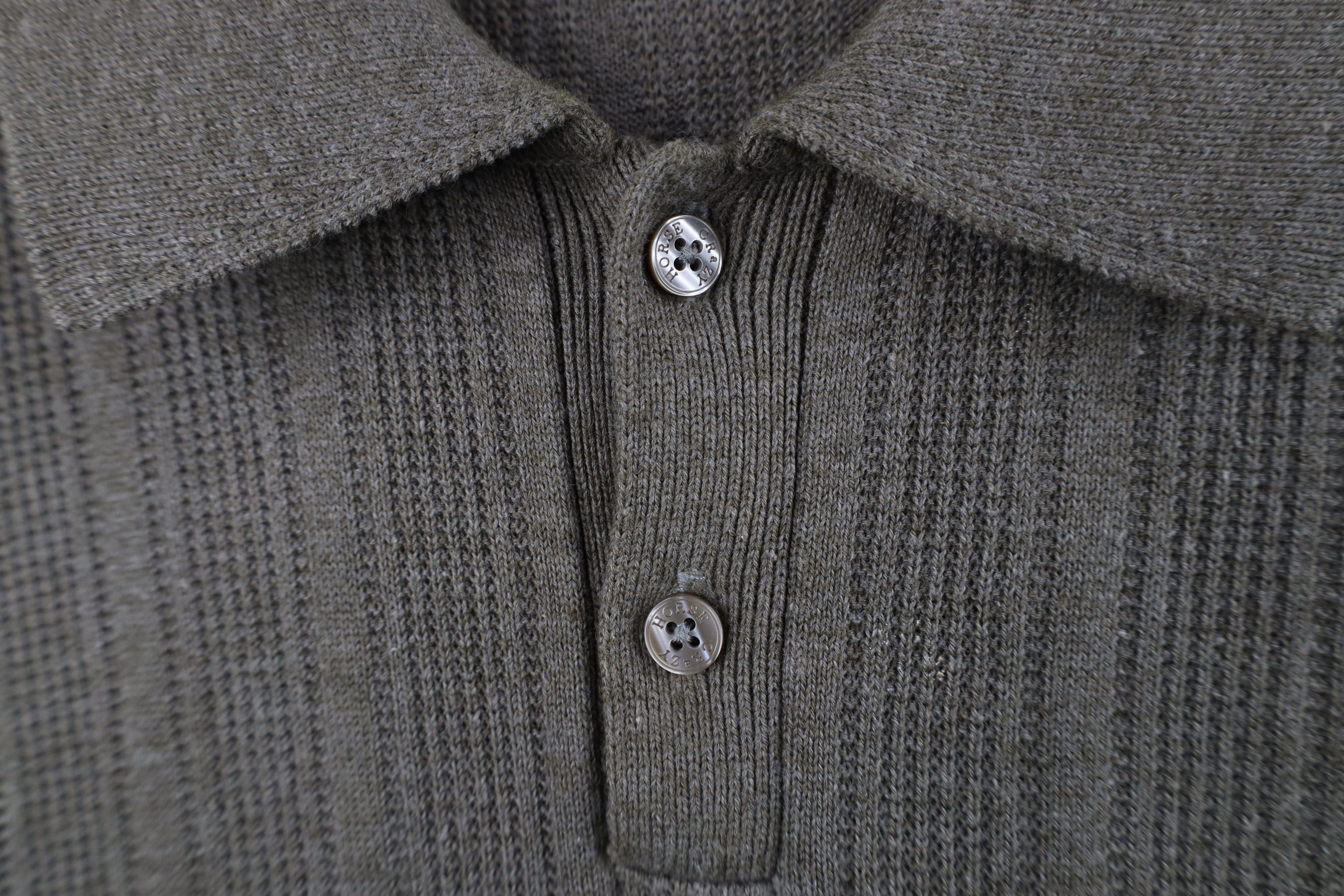 Vintage Vintage 90s Streetwear Thermal Ribbed Knit Long Sleeve Polo Size US L / EU 52-54 / 3 - 6 Thumbnail