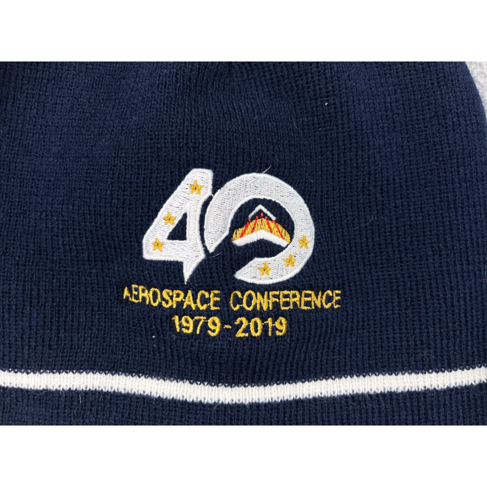 Vintage Aerospace Beanie Toque Adult One Size Blue White Yellow Knit Acrylic Hat Beanie Mens Ski Pattern Solid Black Size ONE SIZE - 2 Thumbnail