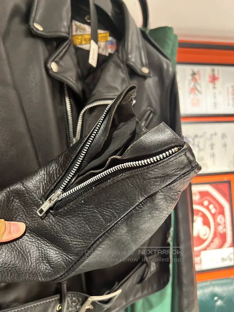 Schott Schott Pre-Owned Leather Jacket 618 Diagonal Zipper Rider Size US XS / EU 42 / 0 - 4 Thumbnail