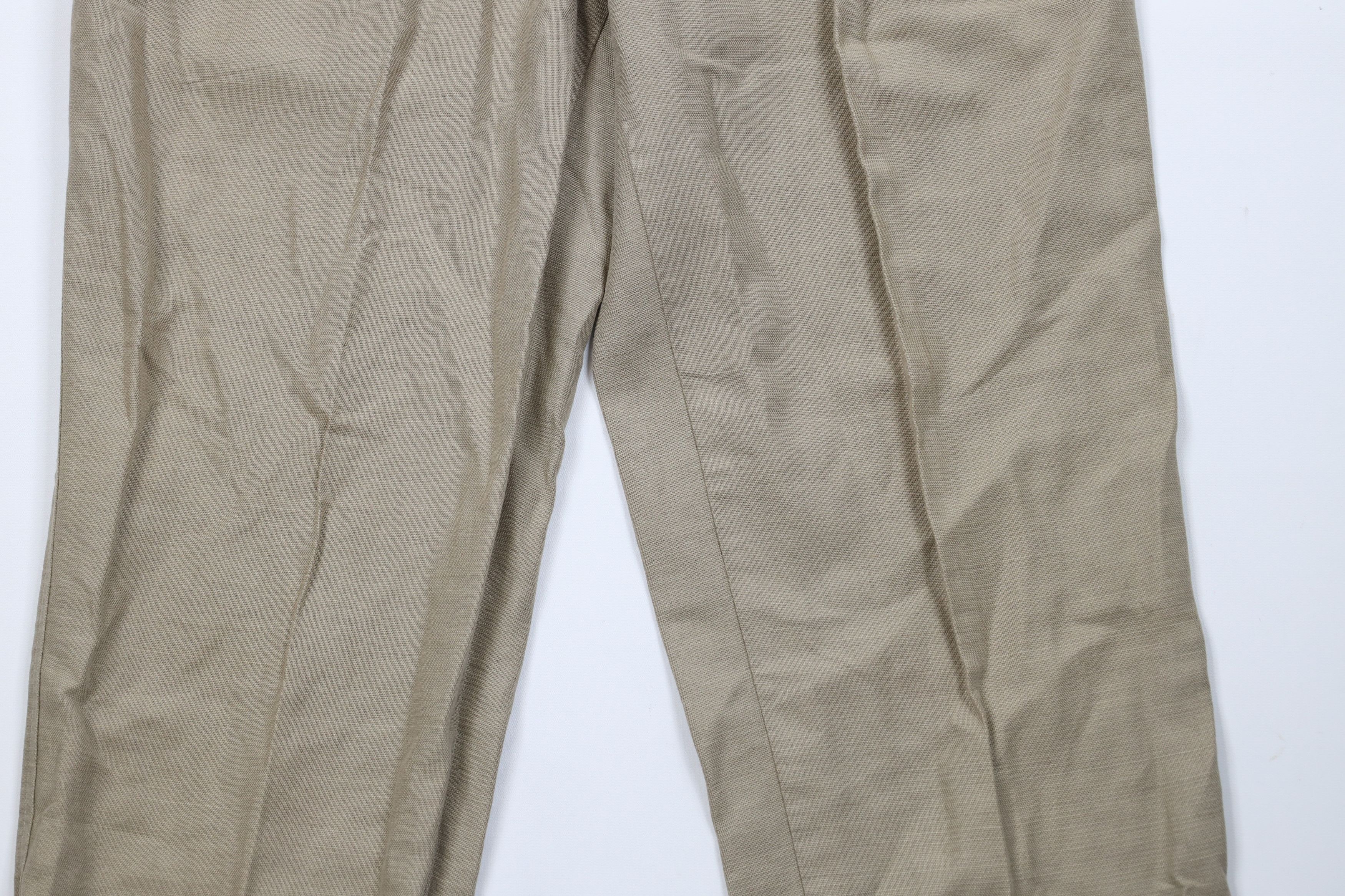 Vintage Vintage 90s Streetwear Linen Blend Cuffed Chino Pants Beige Size US 34 / EU 50 - 3 Thumbnail