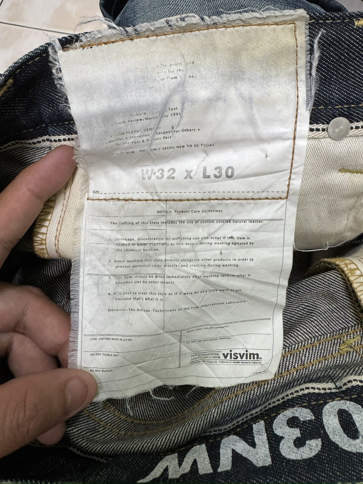 Visvim Vintage Visvim Social Sculpture 03 NW Slim Straight Jeans Size US 31 - 13 Thumbnail