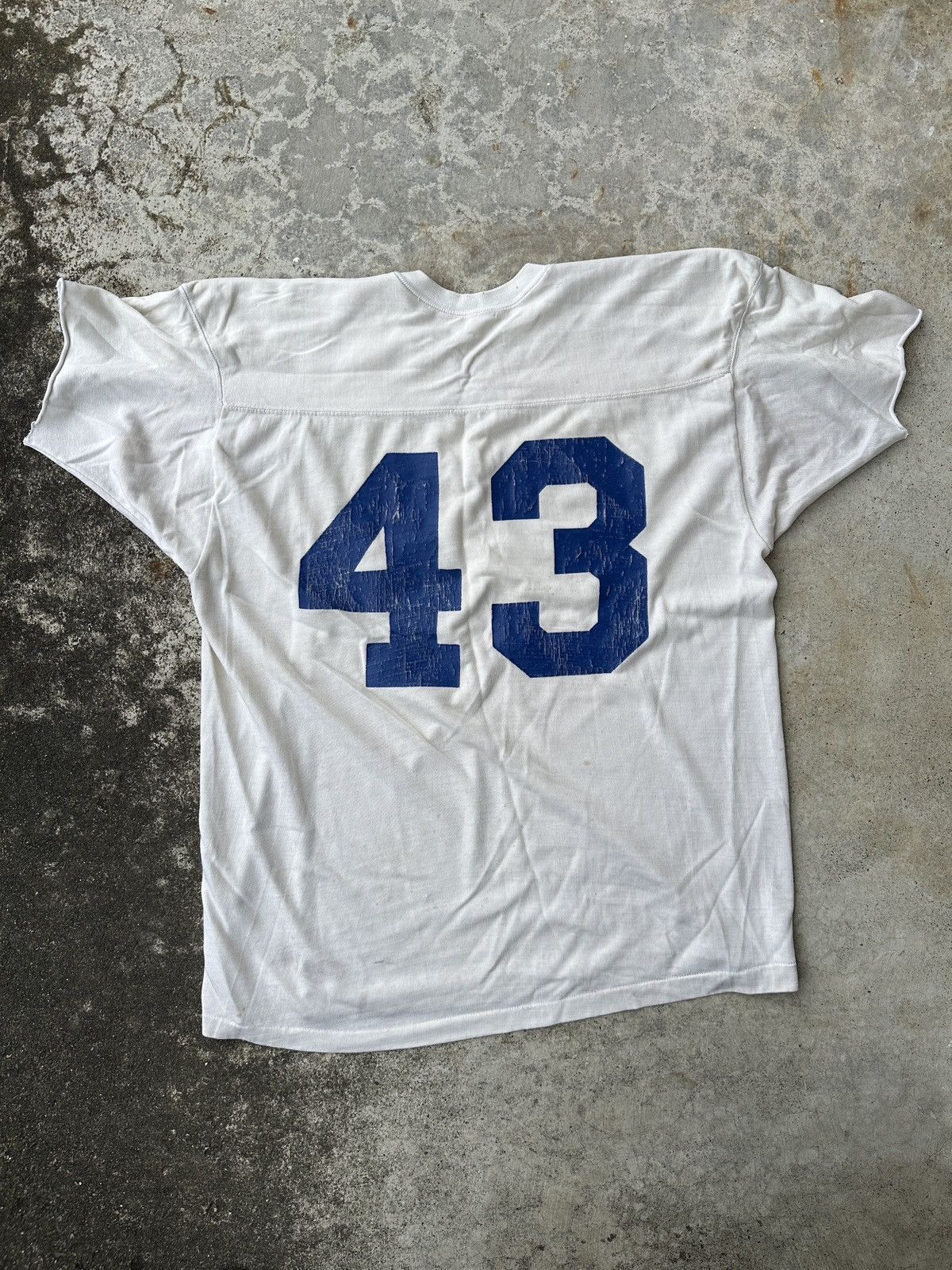 Vintage 60s Dirty Champion Number 43 single stitch football jersey Size US XL / EU 56 / 4 - 2 Thumbnail