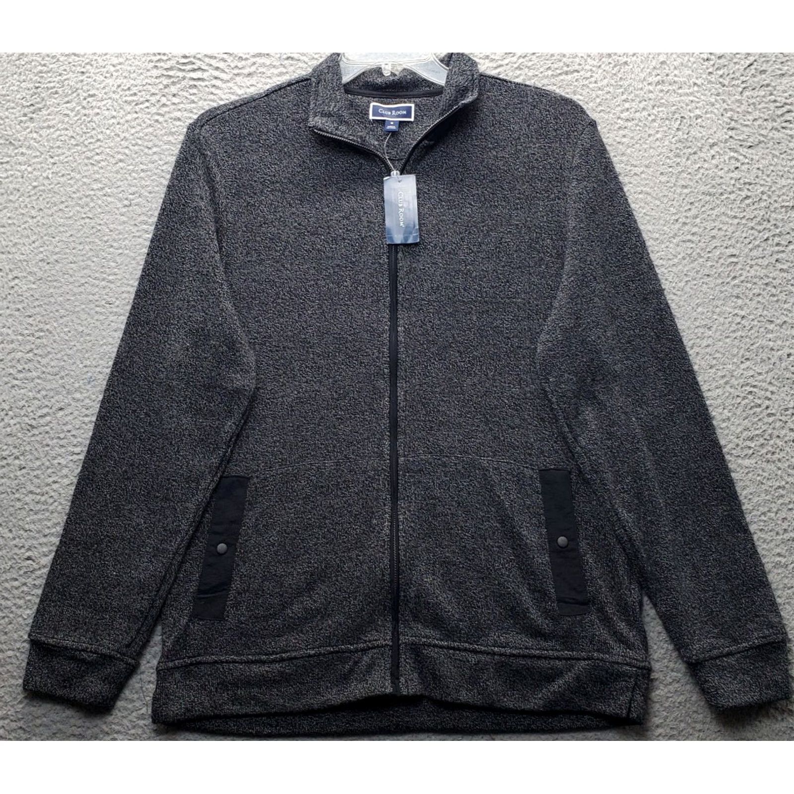 Club Room Club Room Mens Cardigan Sweater Long Sleeve Knit Zip Black Heather M Size US M / EU 48-50 / 2 - 2 Thumbnail