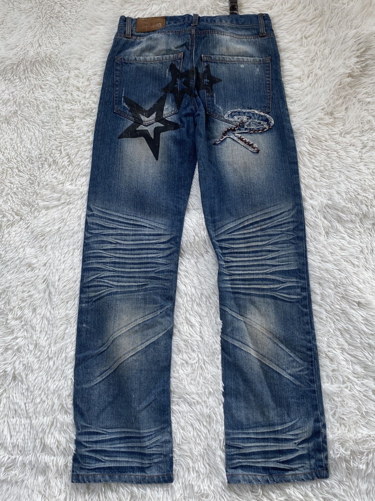 Japanese Brand 🔥BINDING NOW❗️Rhyme Jeans Whiskered Denim Size US 30 / EU 46 - 4 Thumbnail
