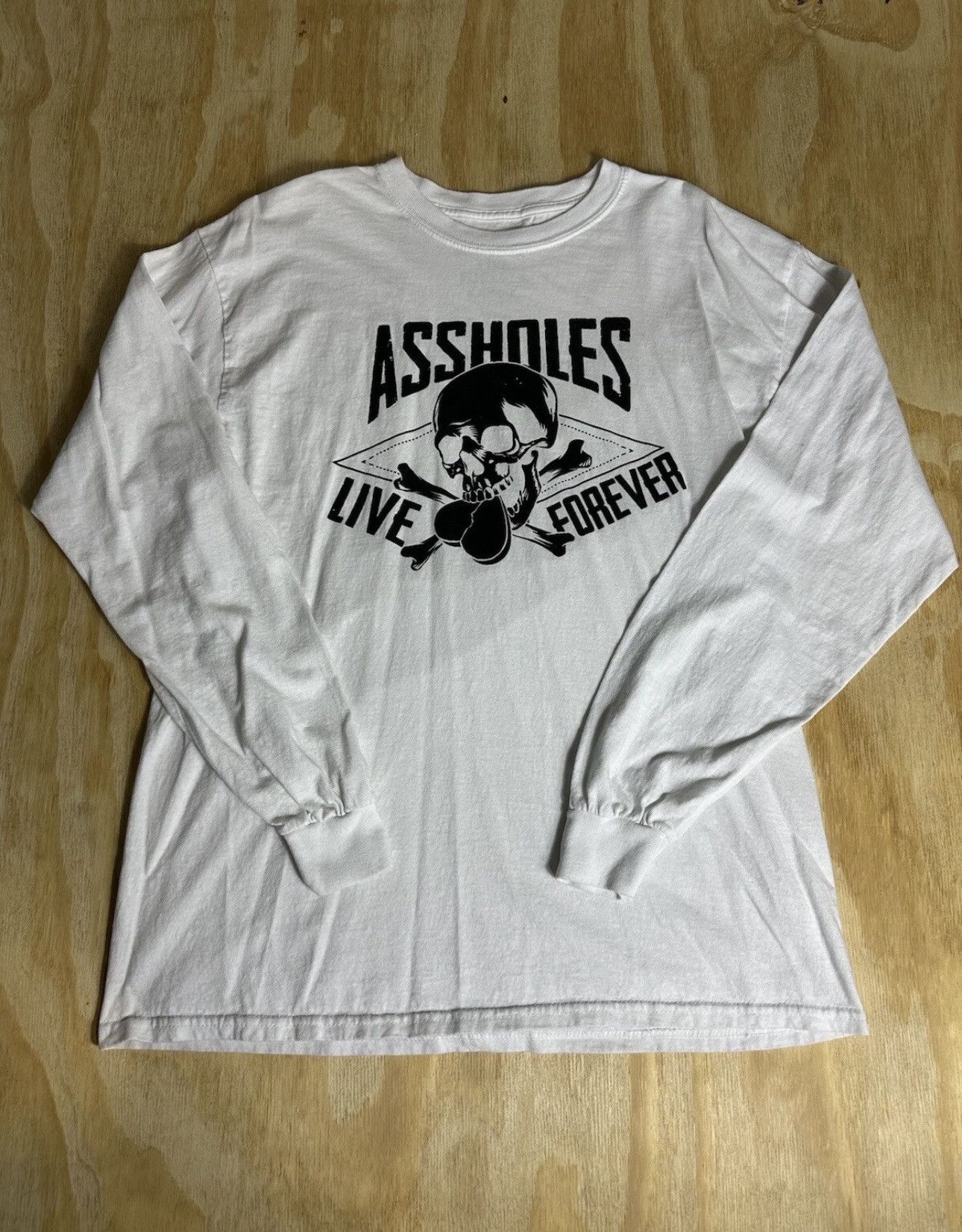 Designer × Vintage Assholes Live Forever Long Sleeve Skull Graphic Size L White Size US L / EU 52-54 / 3 - 2 Thumbnail