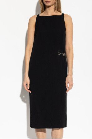 Gucci o1loc1c0226 808796 Heavy Viscose Sable Horsebit Dress Black Size XS / US 0-2 / IT 36-38 - 3 Thumbnail
