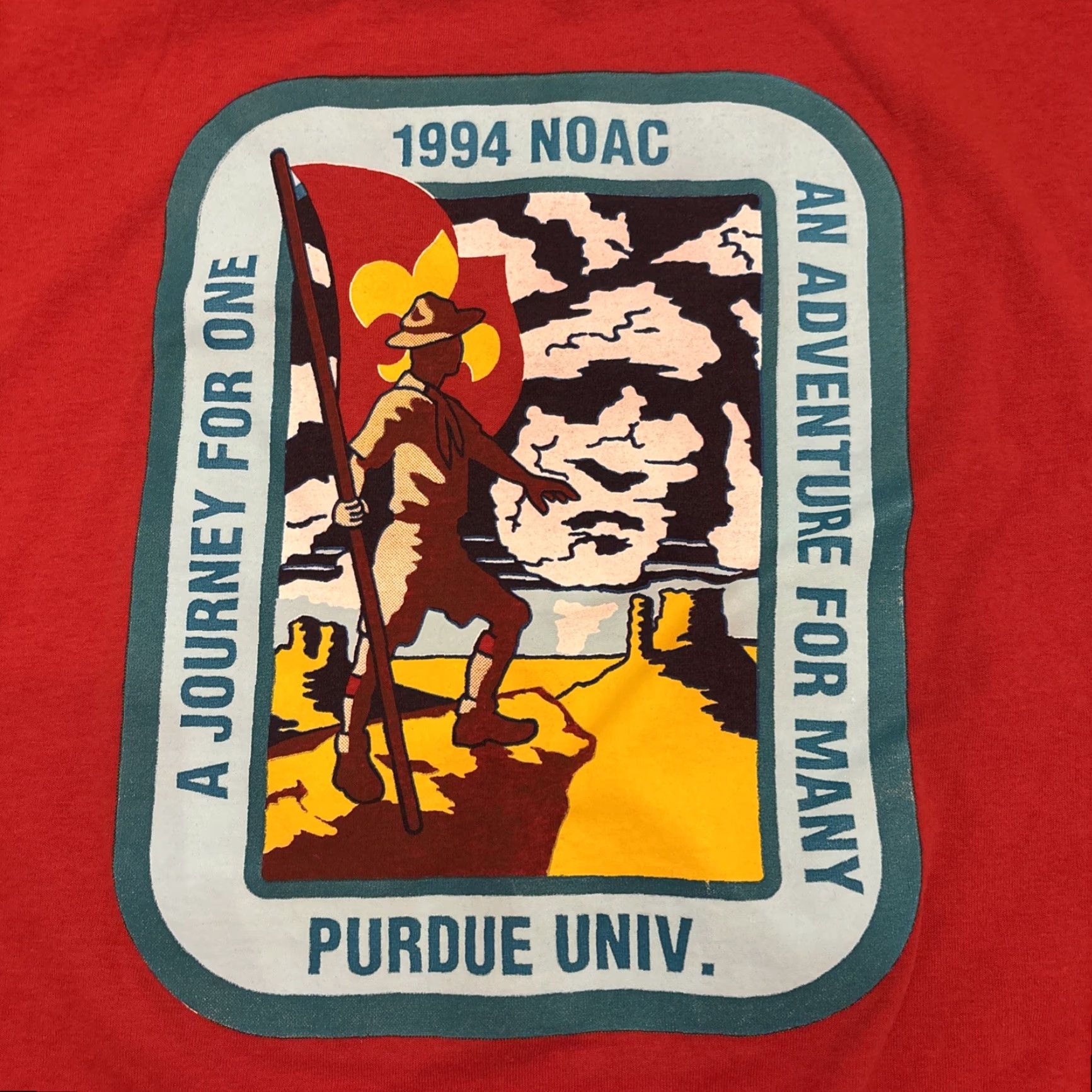 Fruit Of The Loom VINTAGE Fruit of the Loom Purdue University T-Shirt Red XL Single Stitch 1994 NOAC Mens Size US XL / EU 56 / 4 - 2 Thumbnail