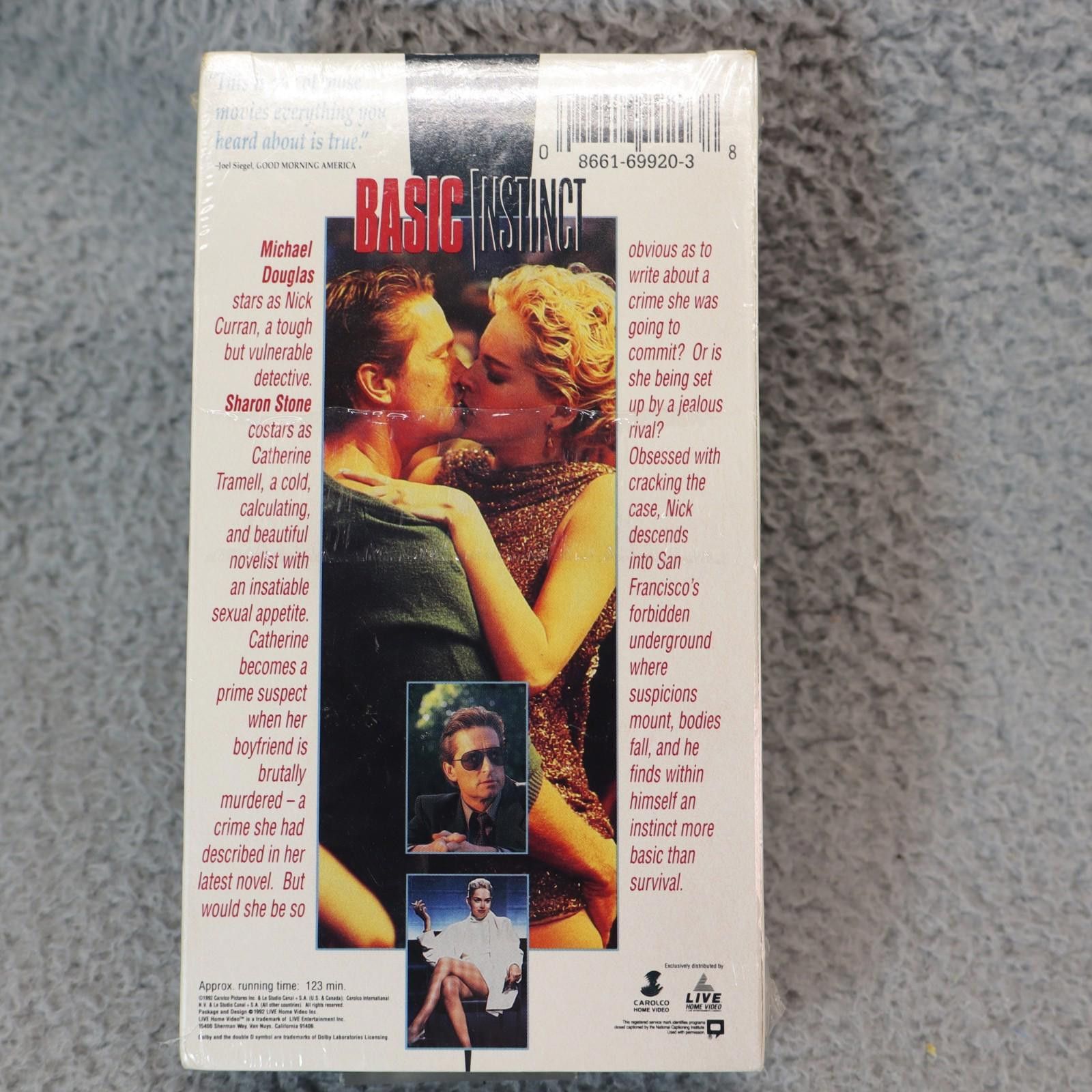 Other Basic Instinct VHS Tape Sealed 1992 Michael Douglas Size ONE SIZE - 2 Thumbnail